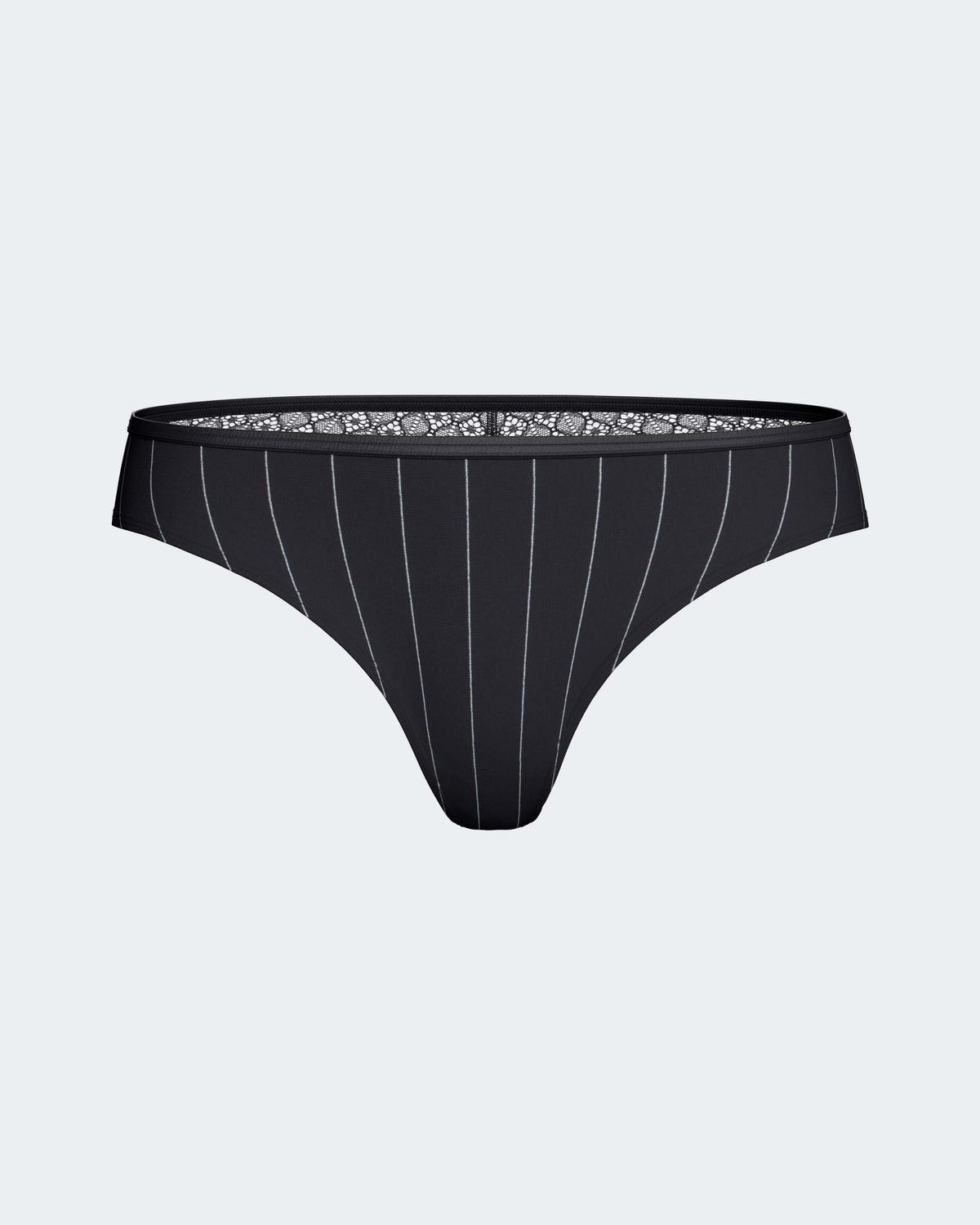 String à rayures avec détail en dentelle