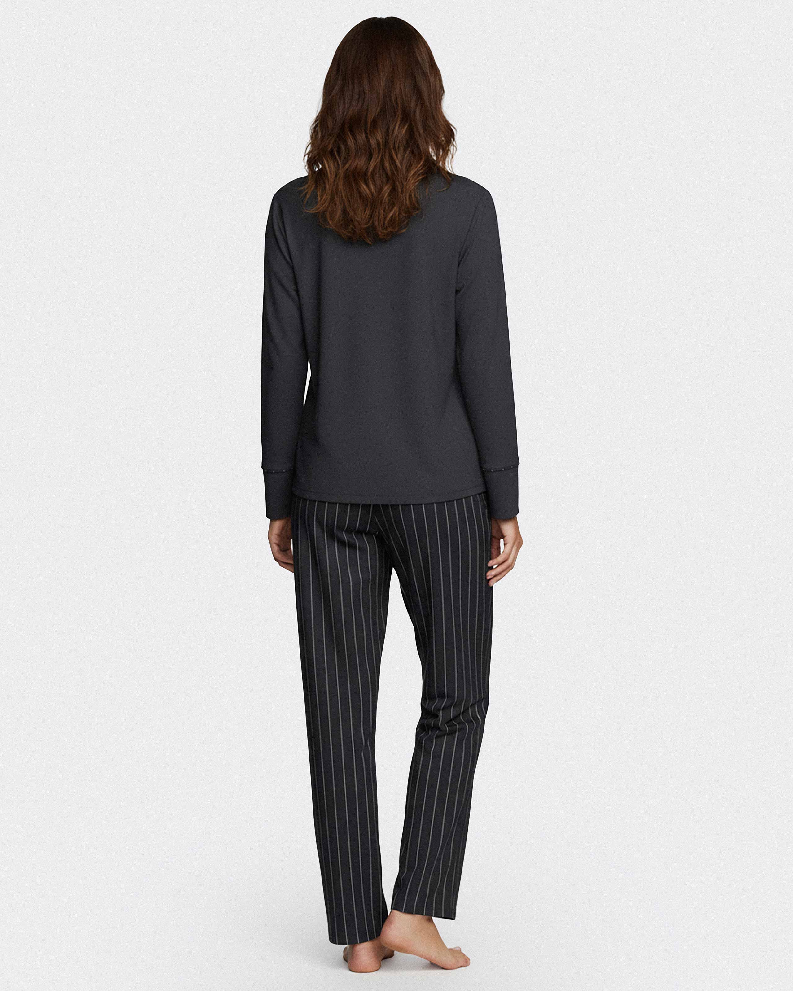 Women's long striped pyjama in Modal cotton