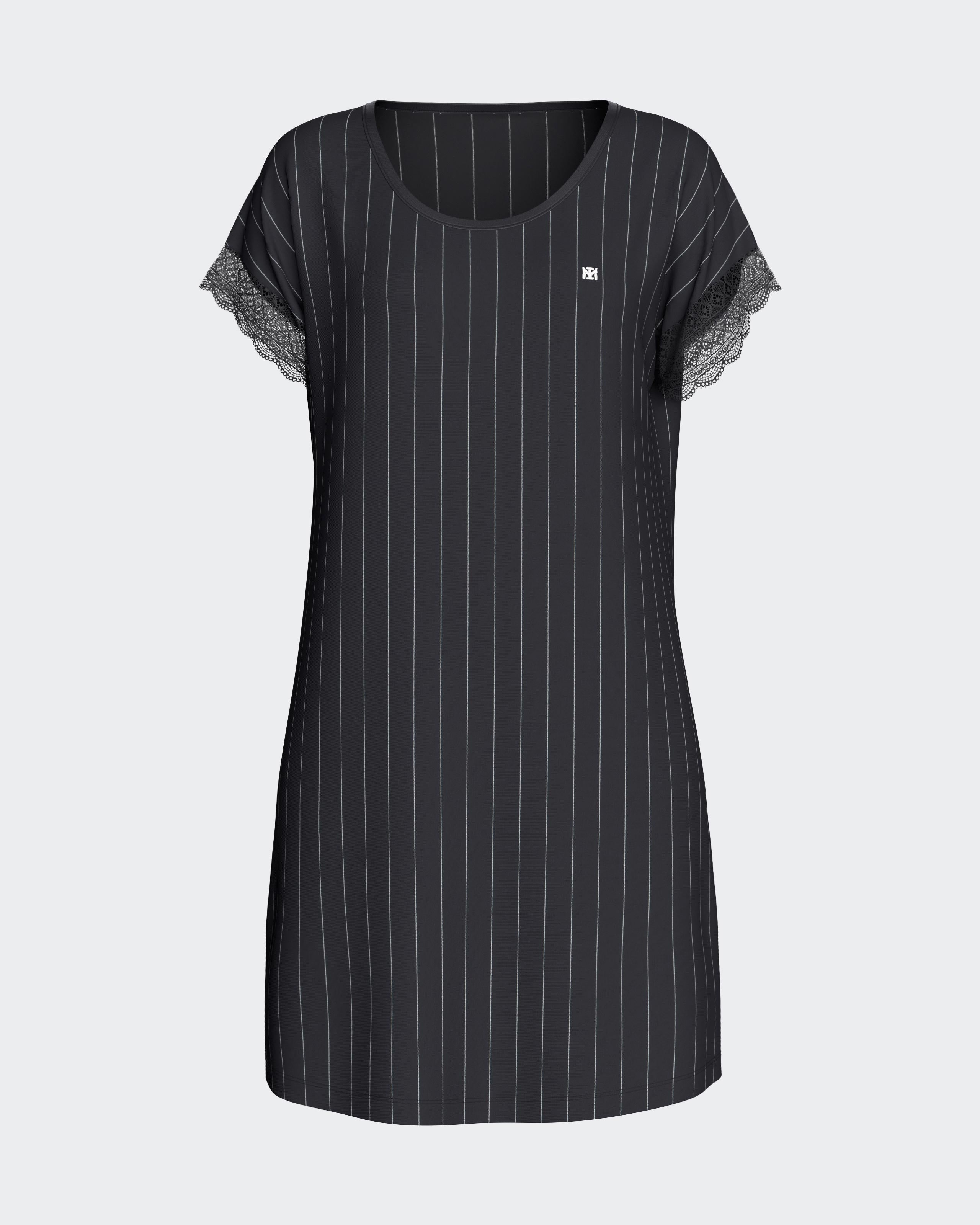 Camisa de dormir às riscas em Algodão Modal