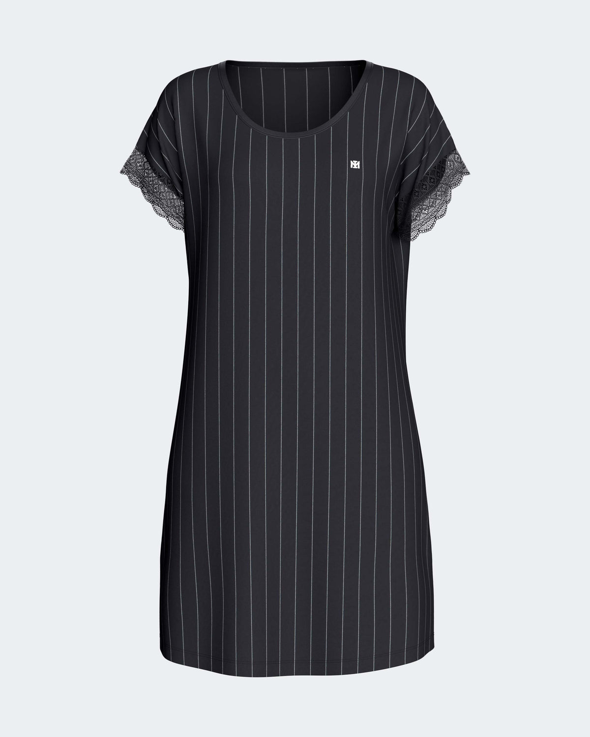 Chemise de nuit à rayures en Coton Modal