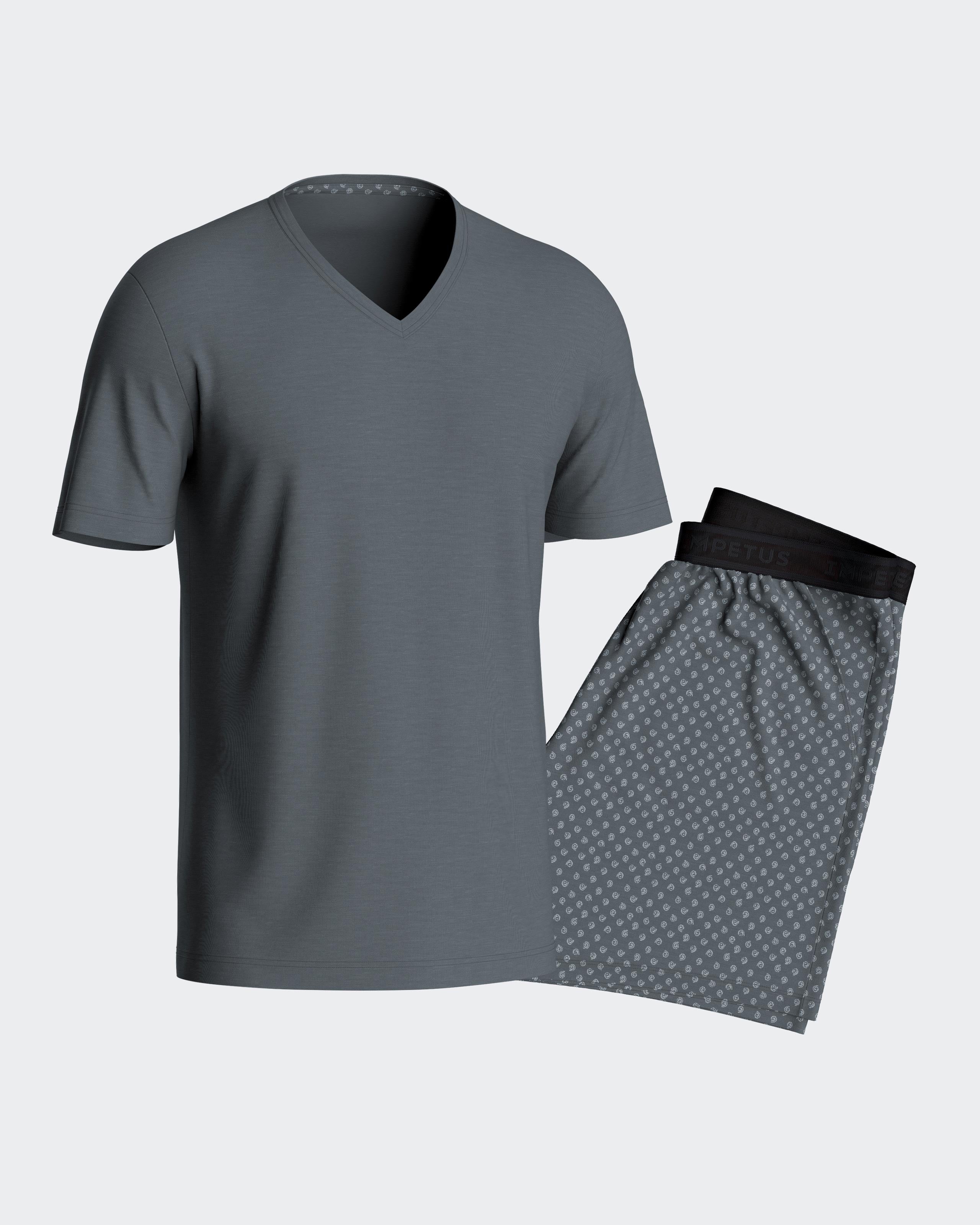 Bedruckter Herrenpyjama aus Lyocell