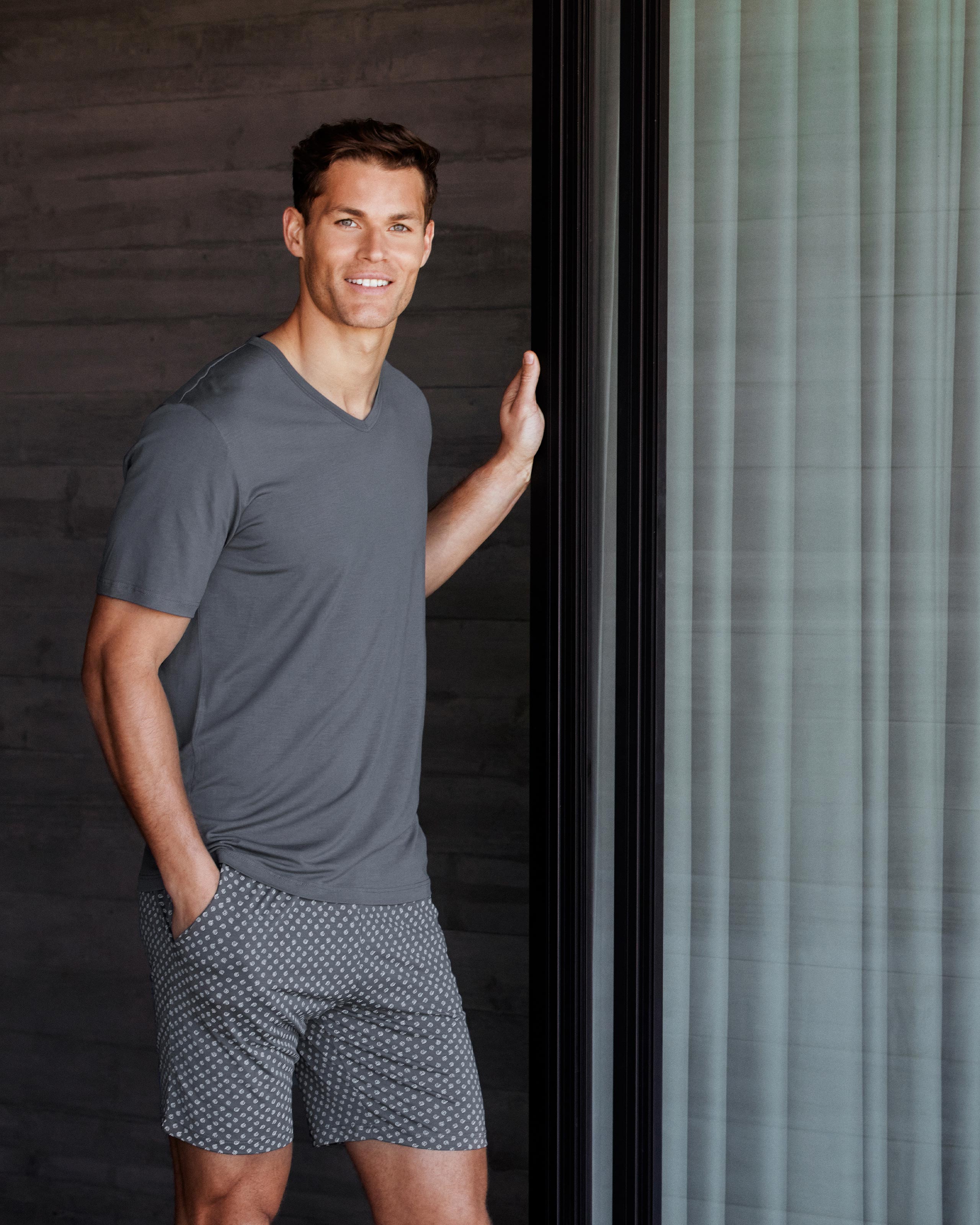 Short pyjama with micro-motif print