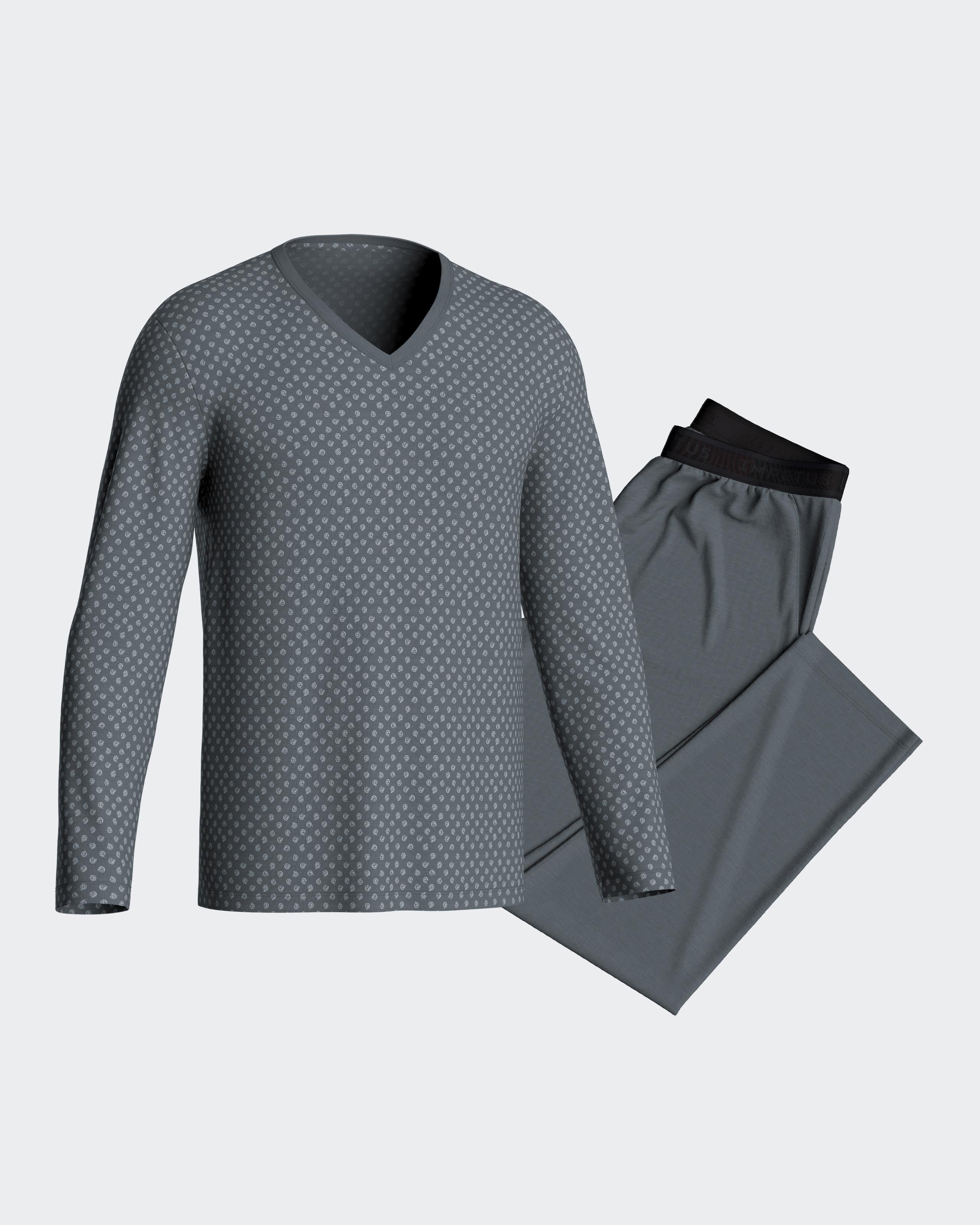 Pijama largo de hombre con cinturilla elástica