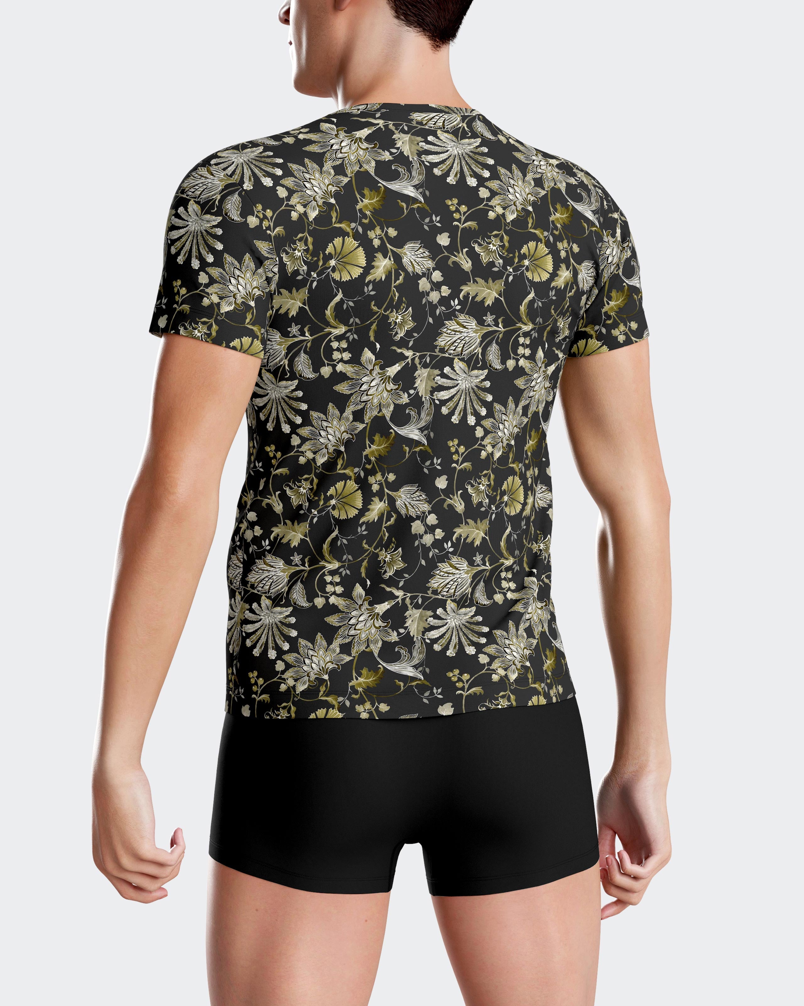 Floral printed T-shirt in Lyocell