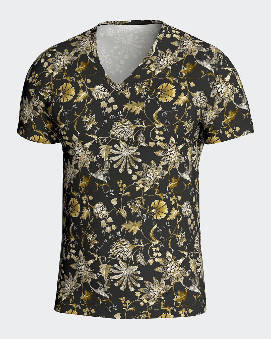 T-shirt estampado floral em Lyocell
