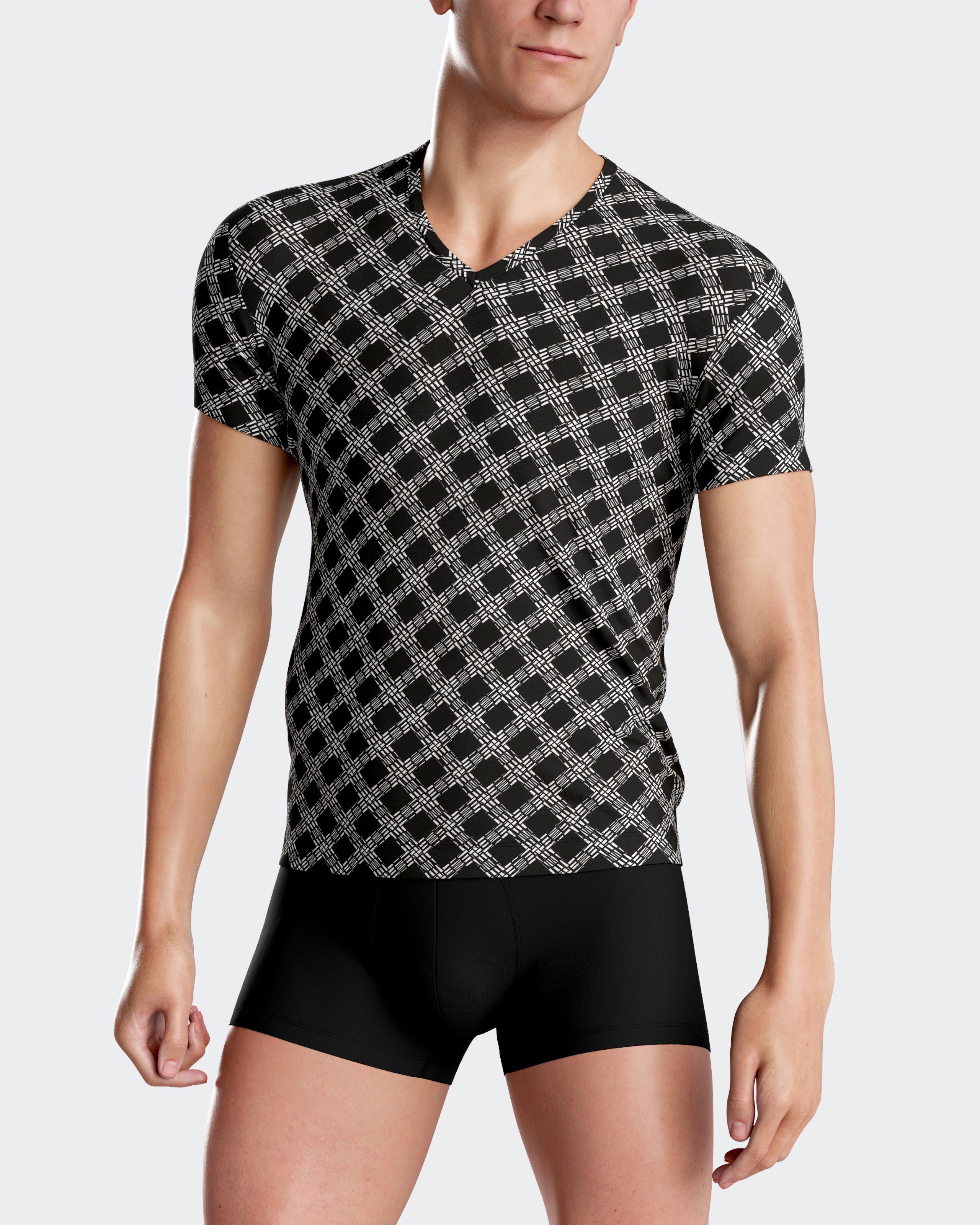 Geometric printed T-shirt in Lyocell