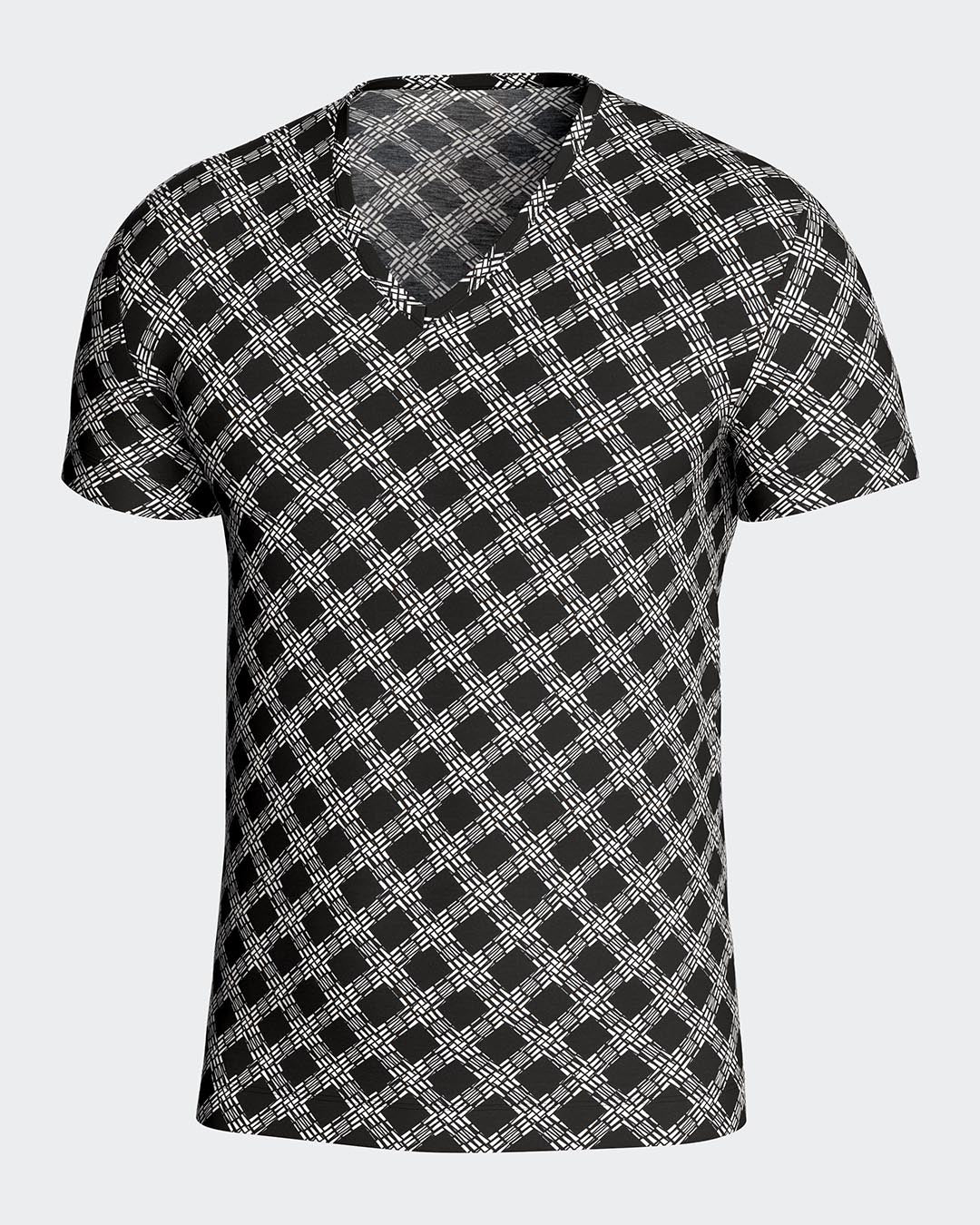 T-shirt estampado geométrico em Lyocell