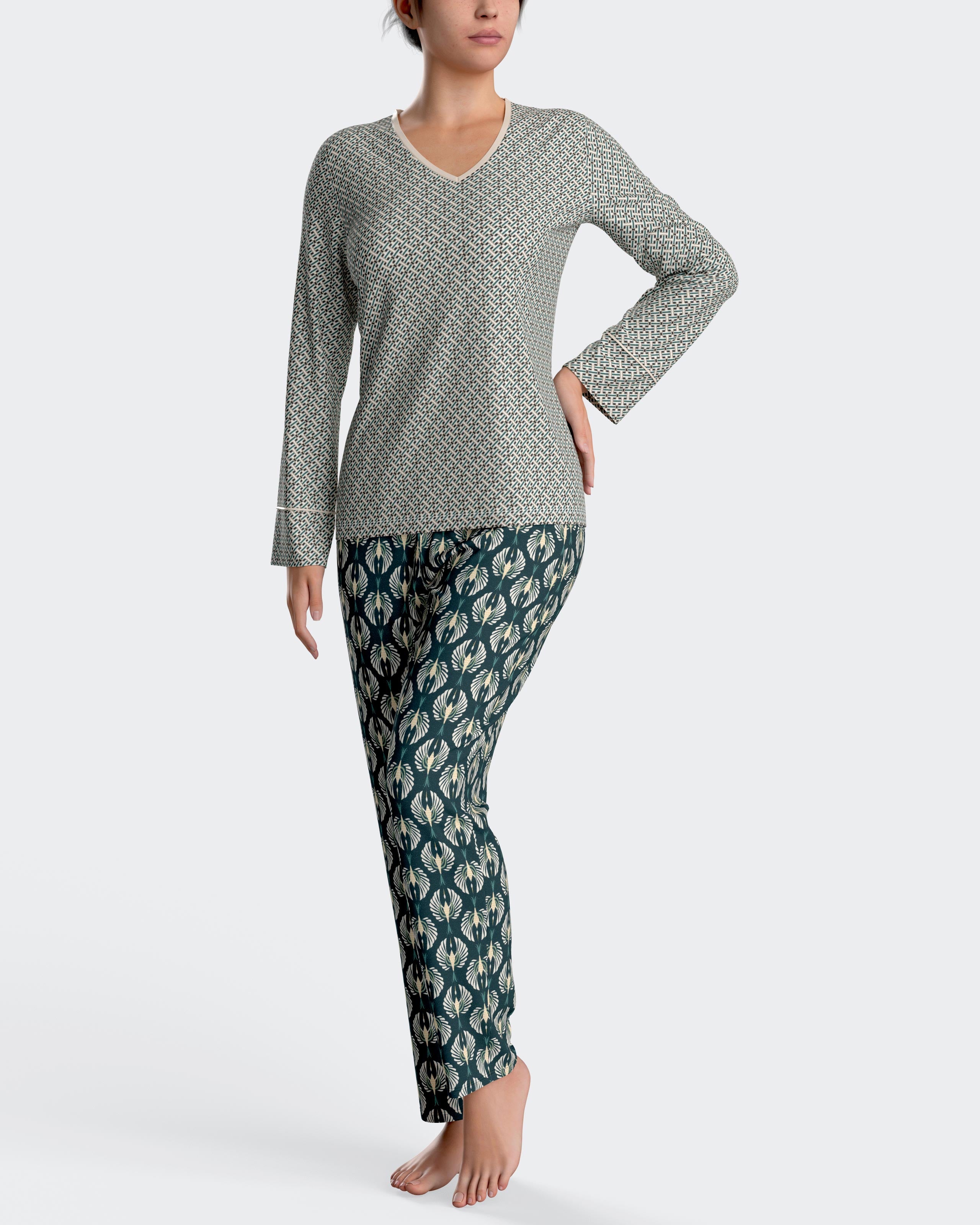 Pyjama imprimé en coton modal