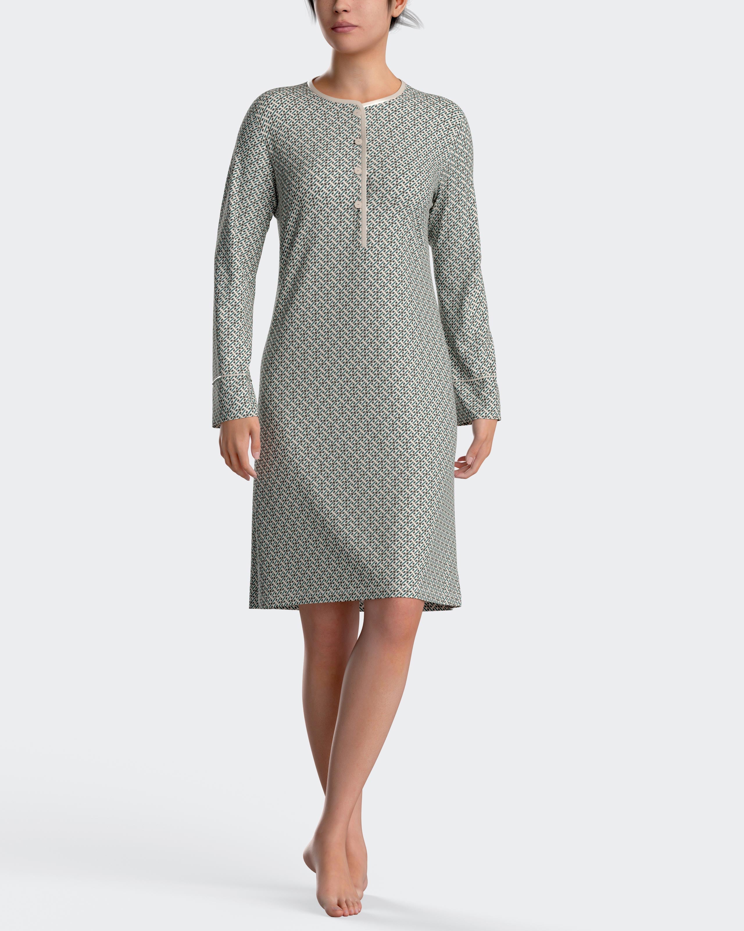 Printed nightgown in cotton modal