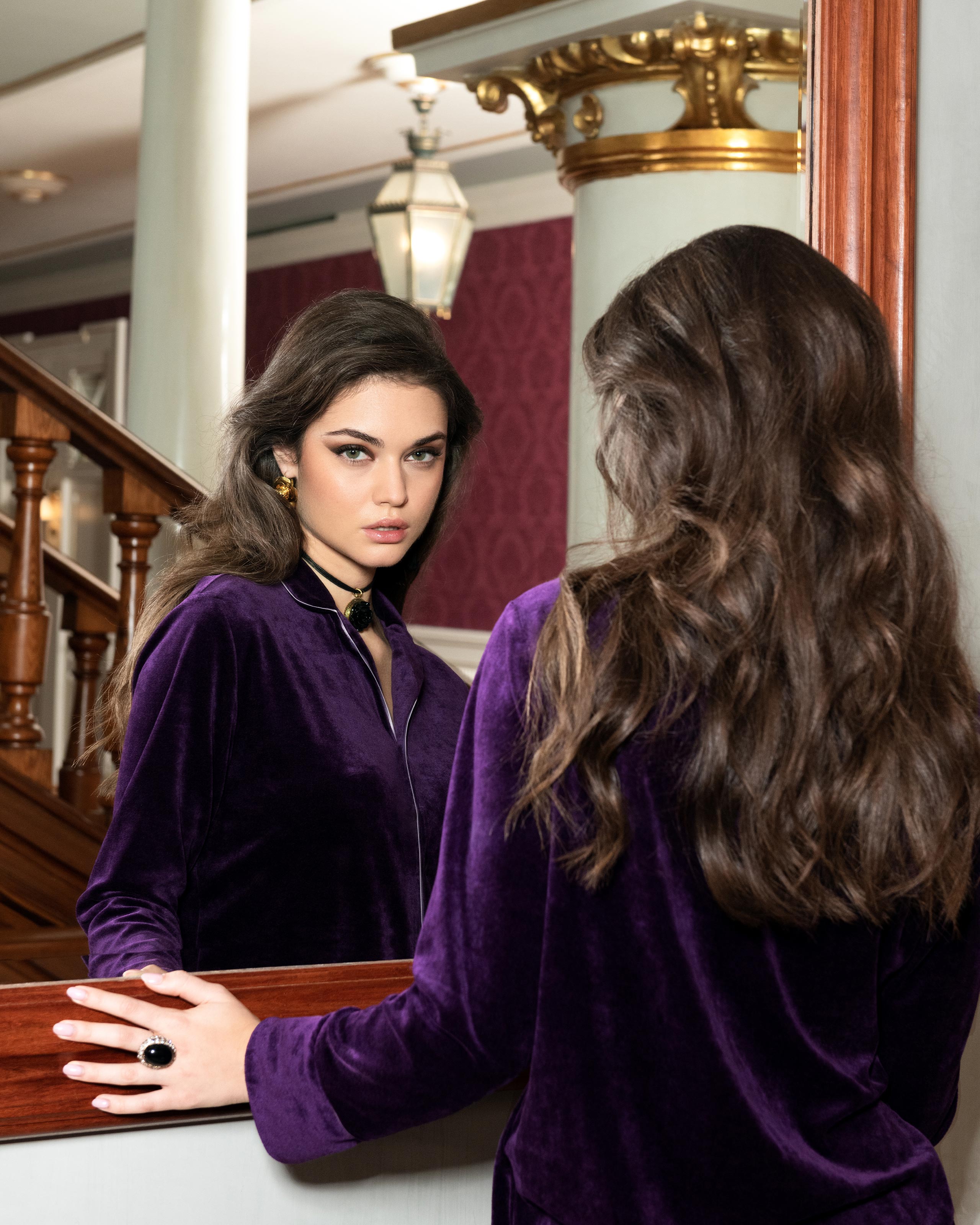 Velvet pyjamas in cotton modal