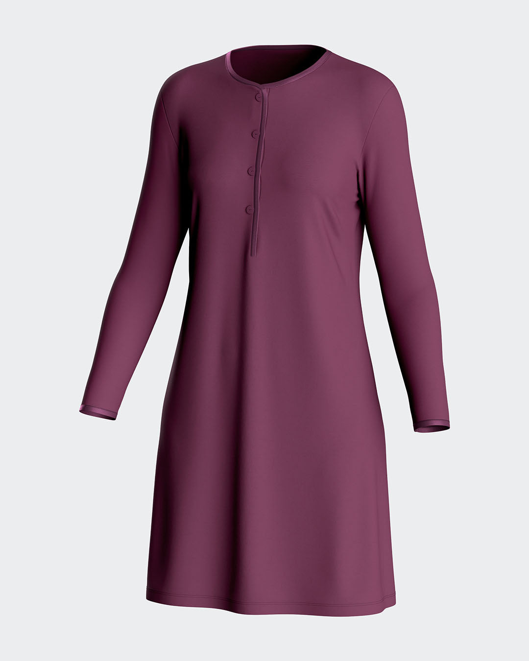 Chemise de Nuit unie avec boutons