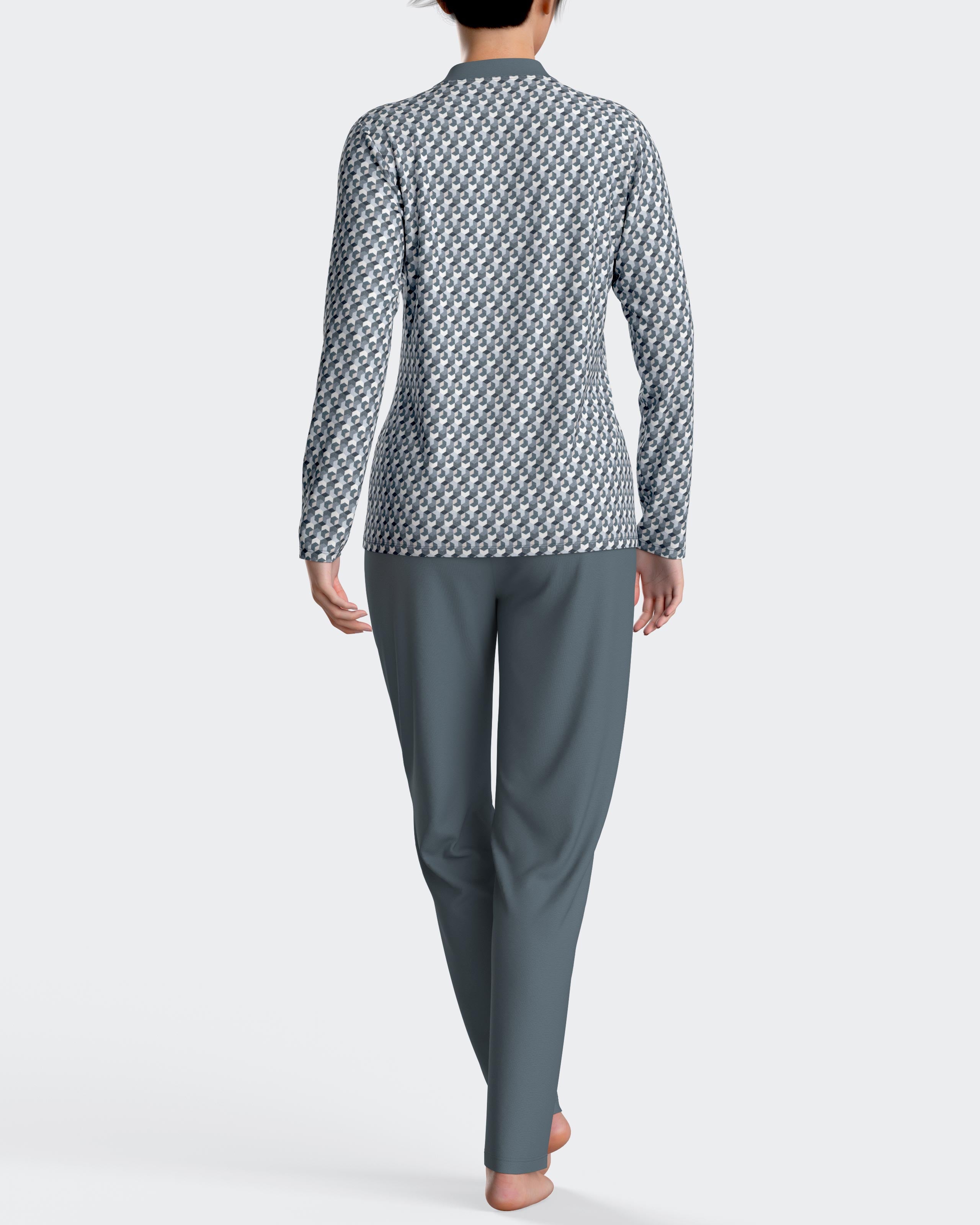 Pyjama micro-motive imprimé en coton modal