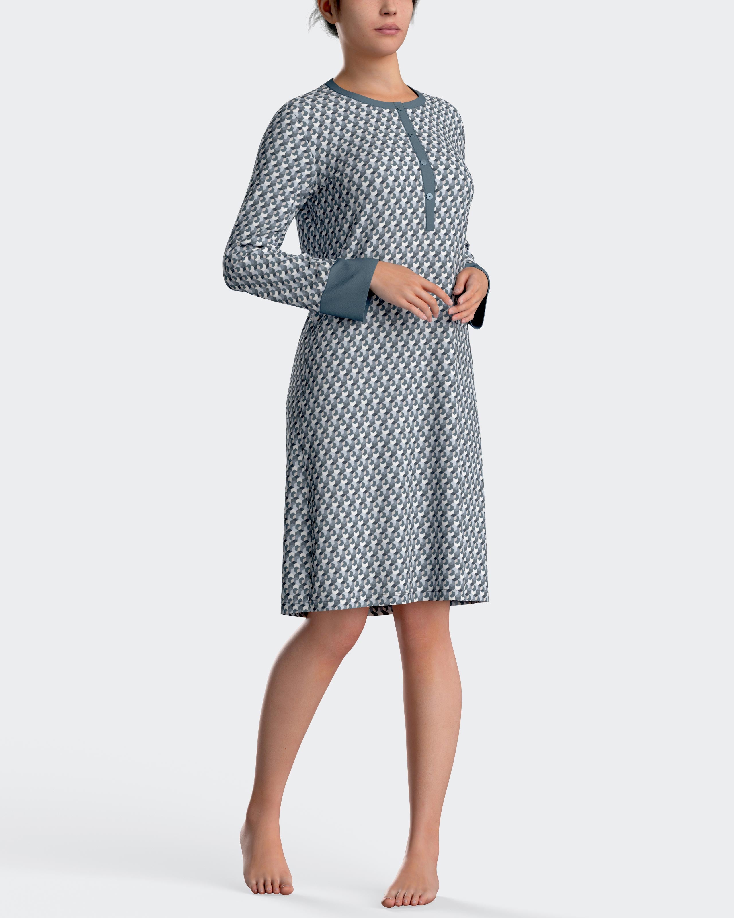 Camisón estampado en algodón modal