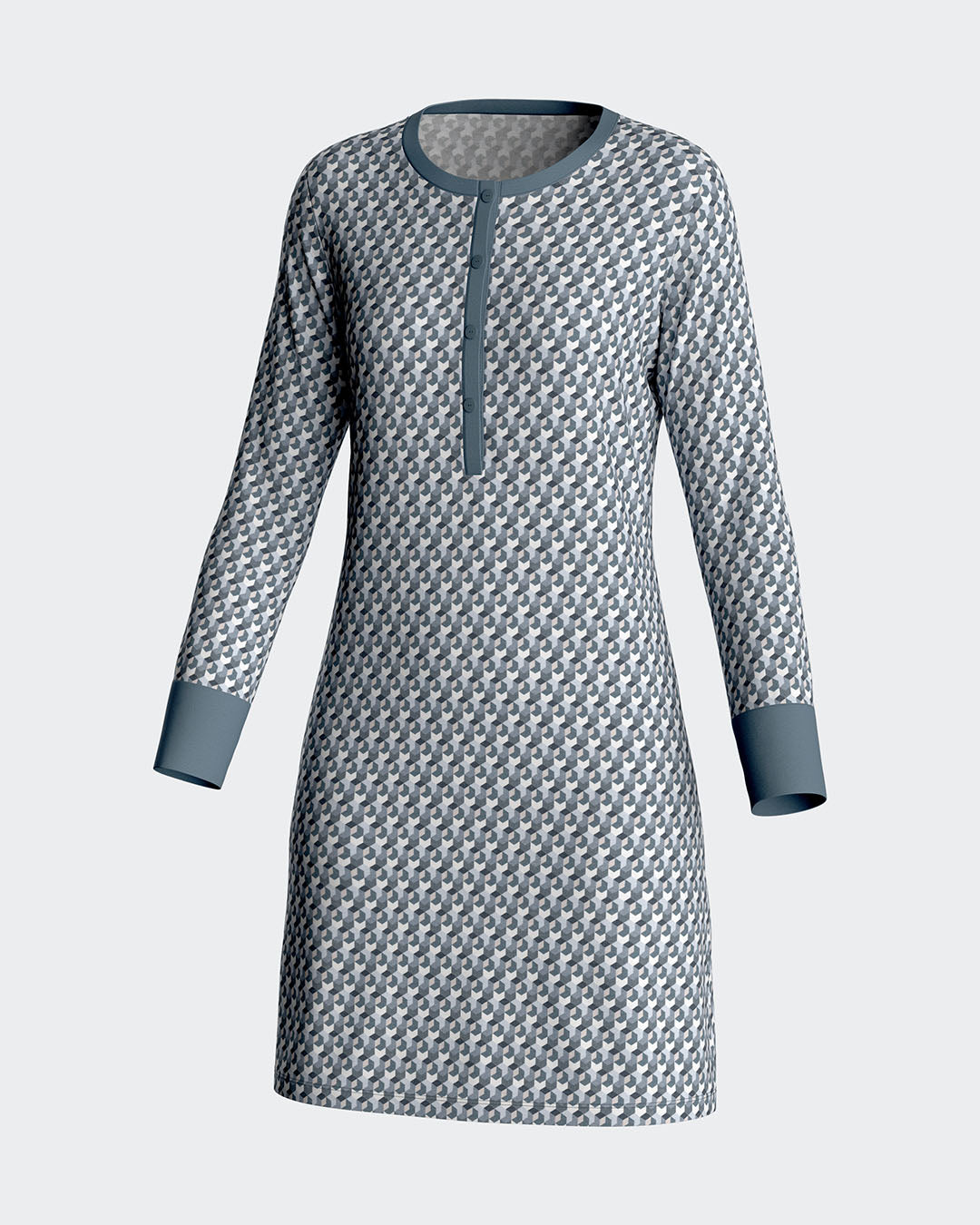 Printed nightgown in cotton modal