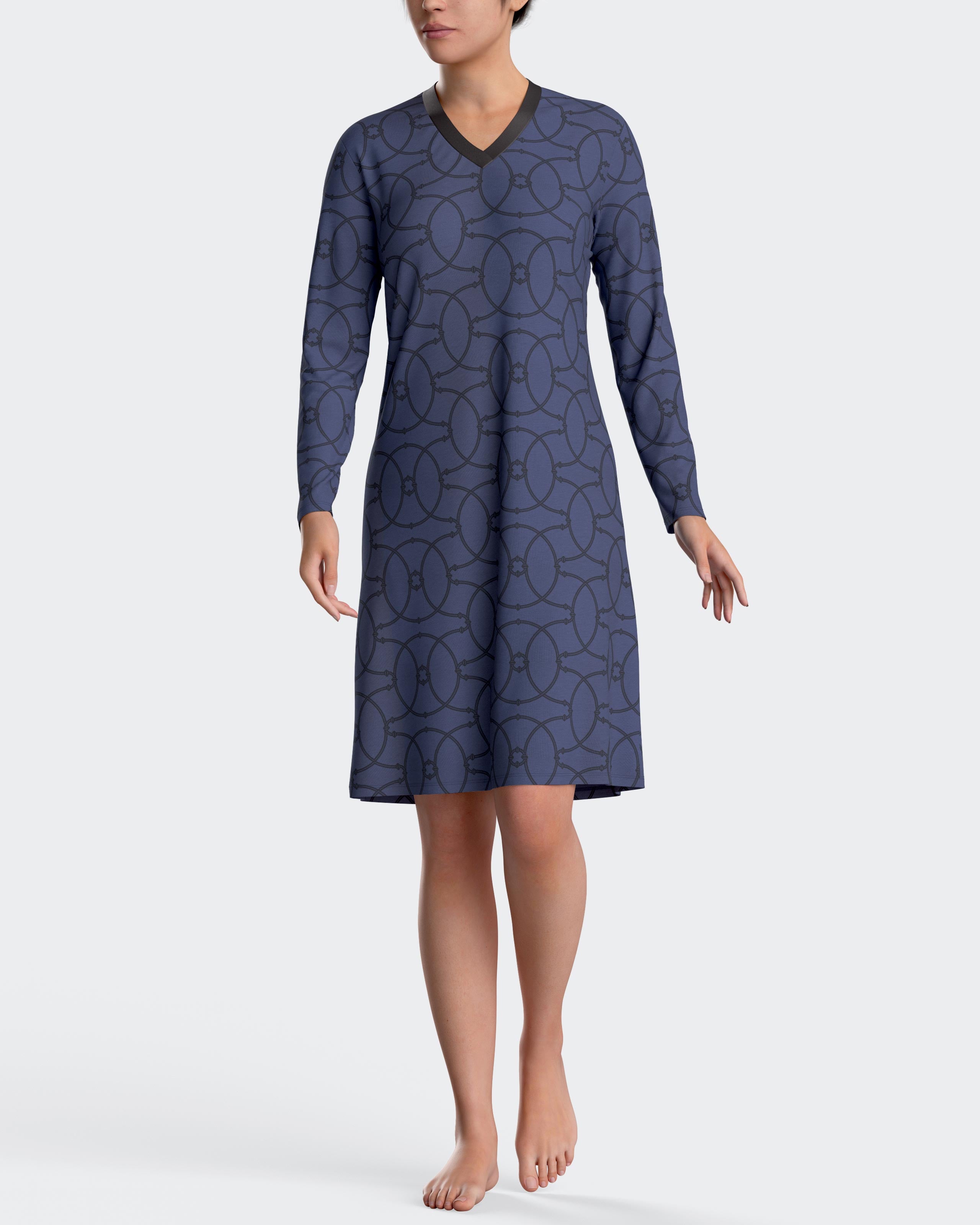 Camisa de dormir estampada em algodão modal