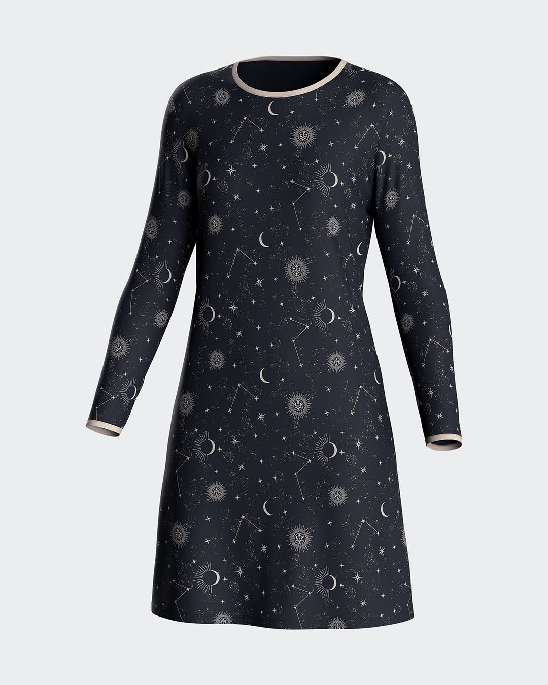 Nightgown with gold print