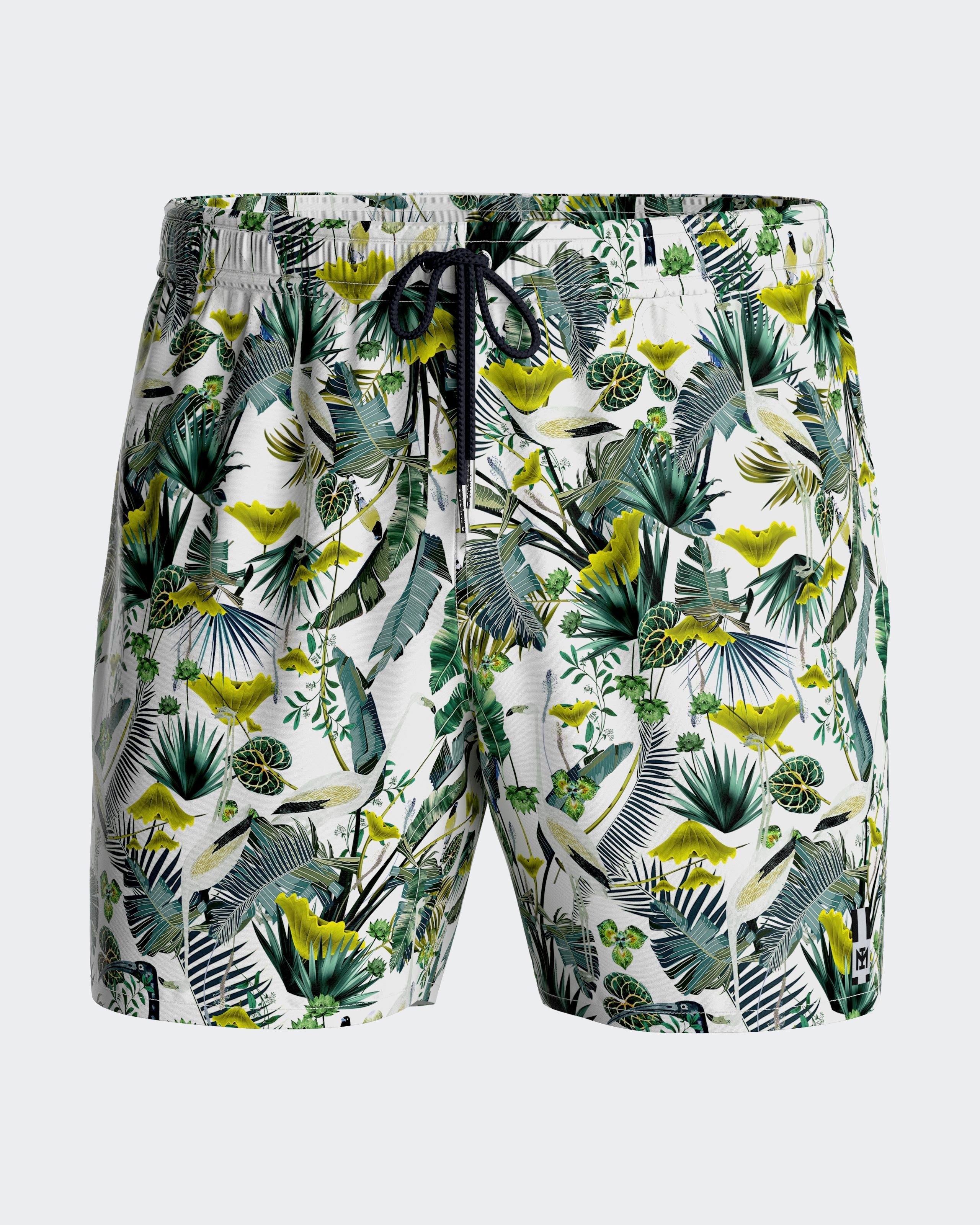 Badeshorts mit tropischem Print