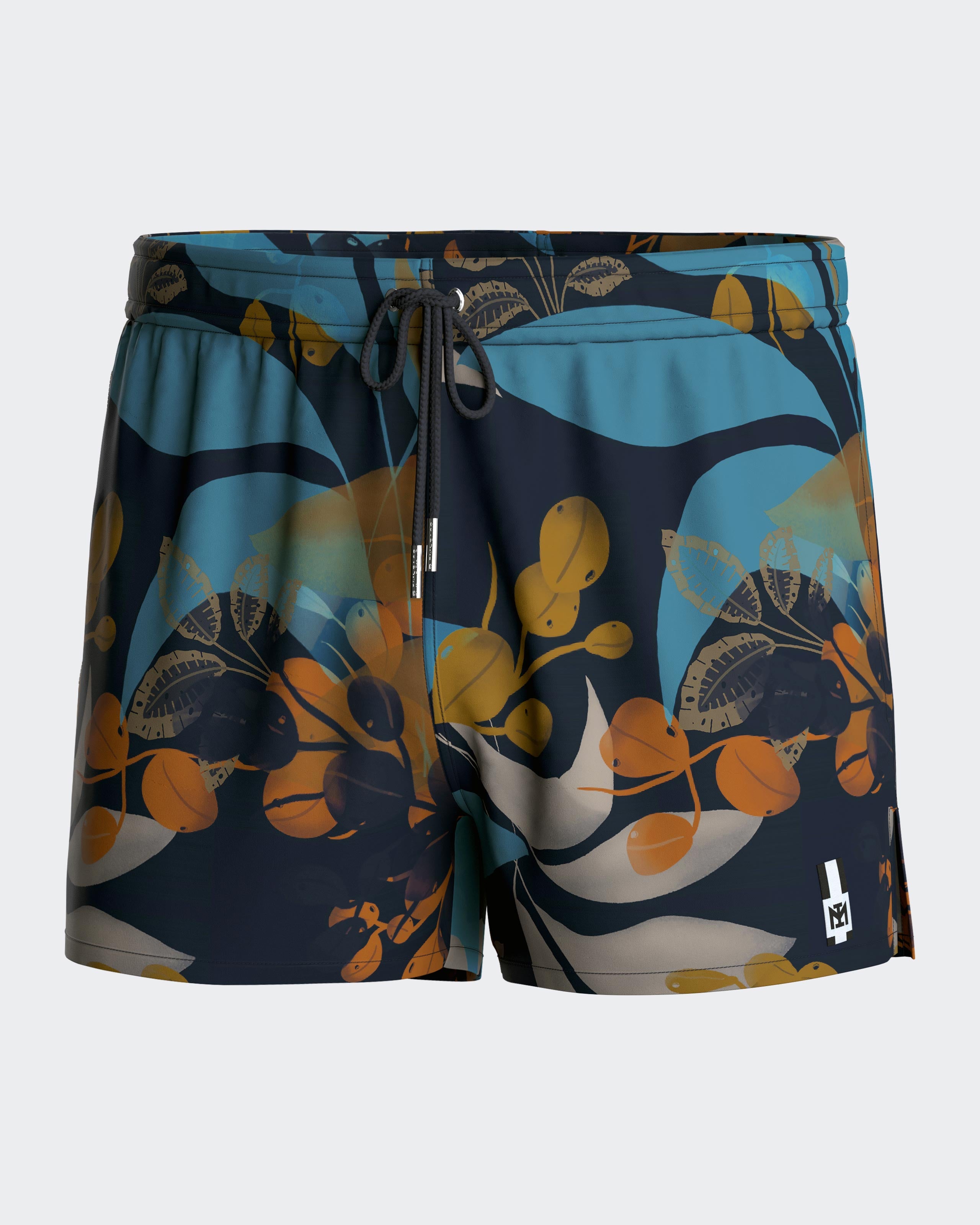 Short de bain court imprimé tropical