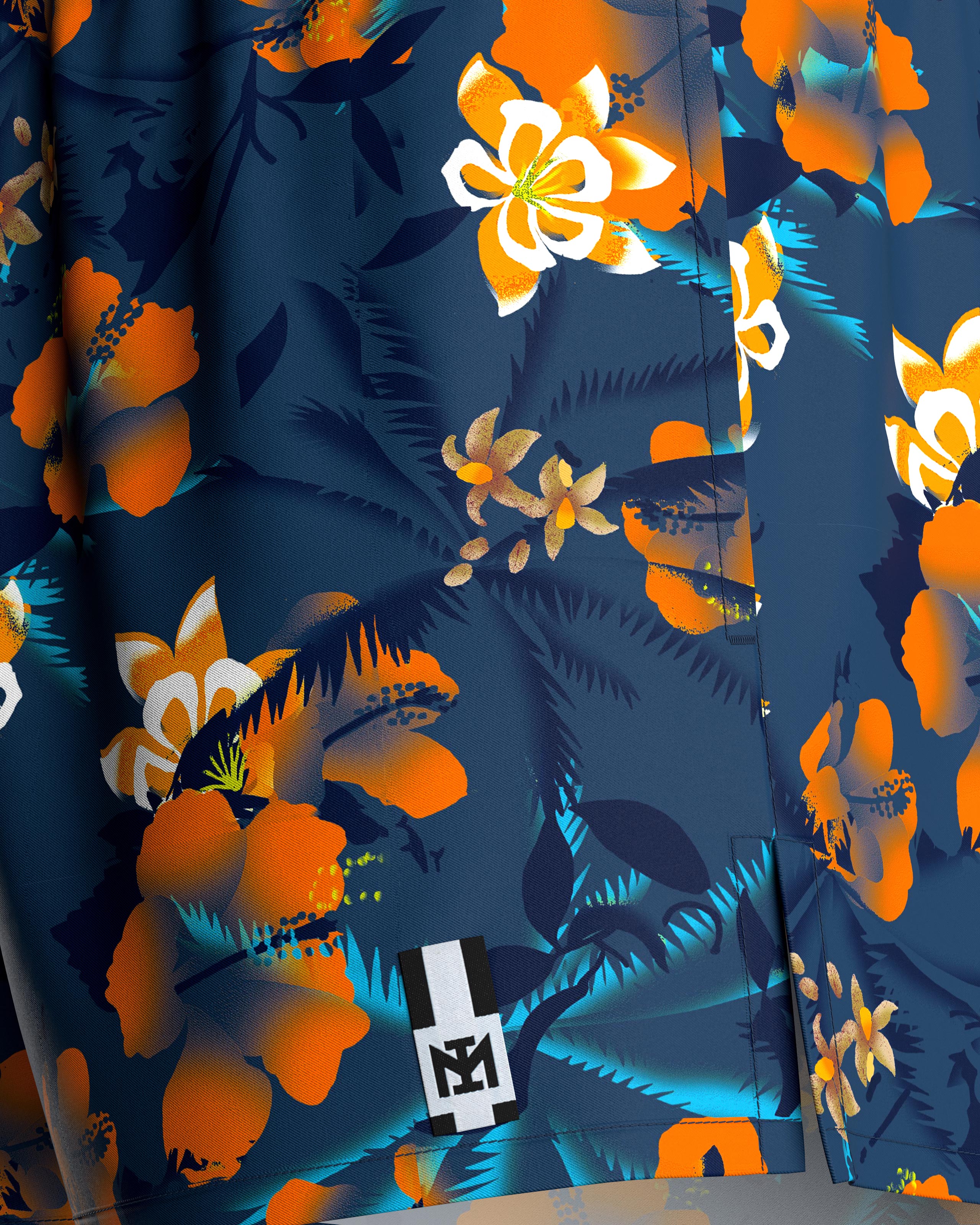 Calções de banho curtos estampado floral