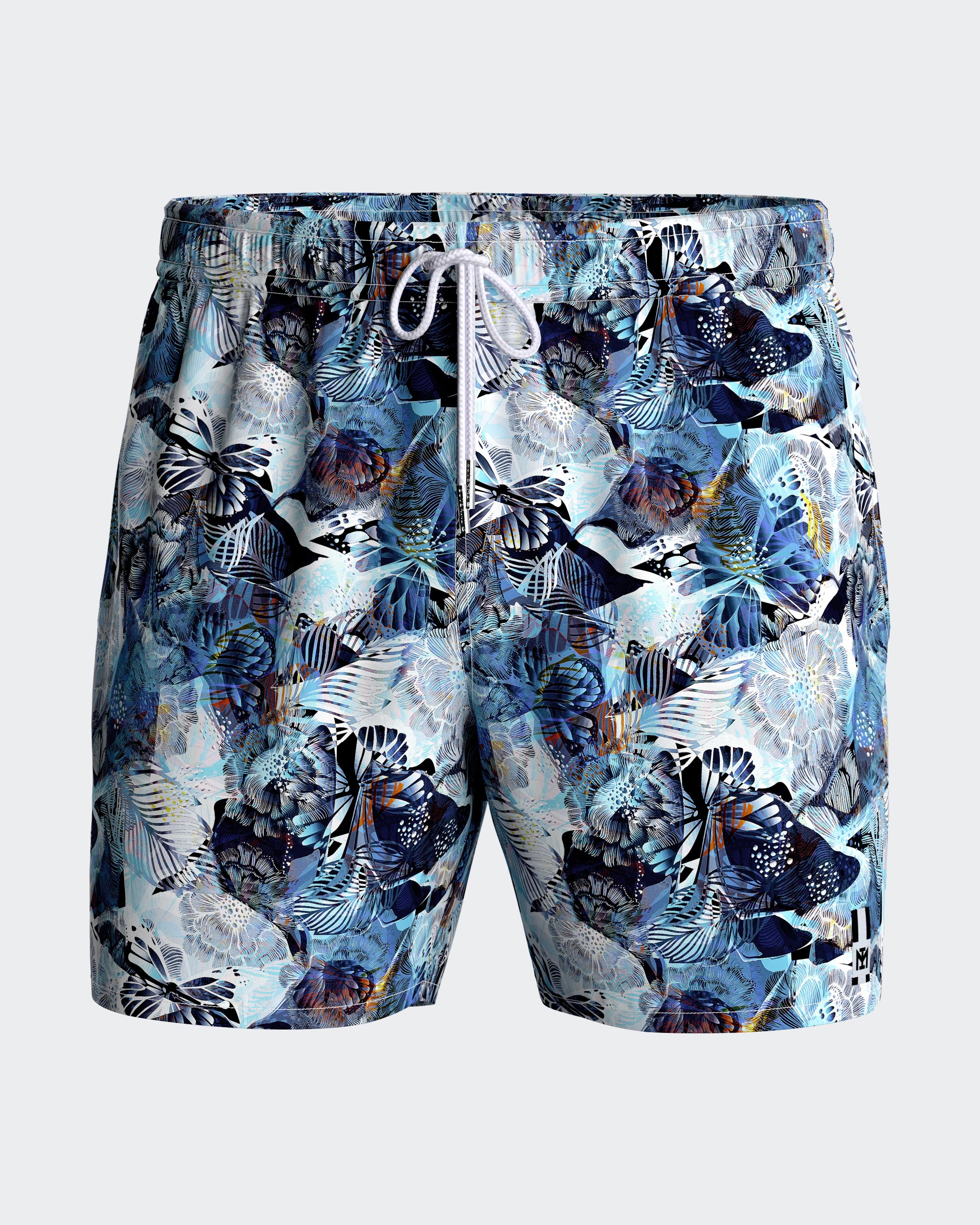 Calções de banho estampado tropical