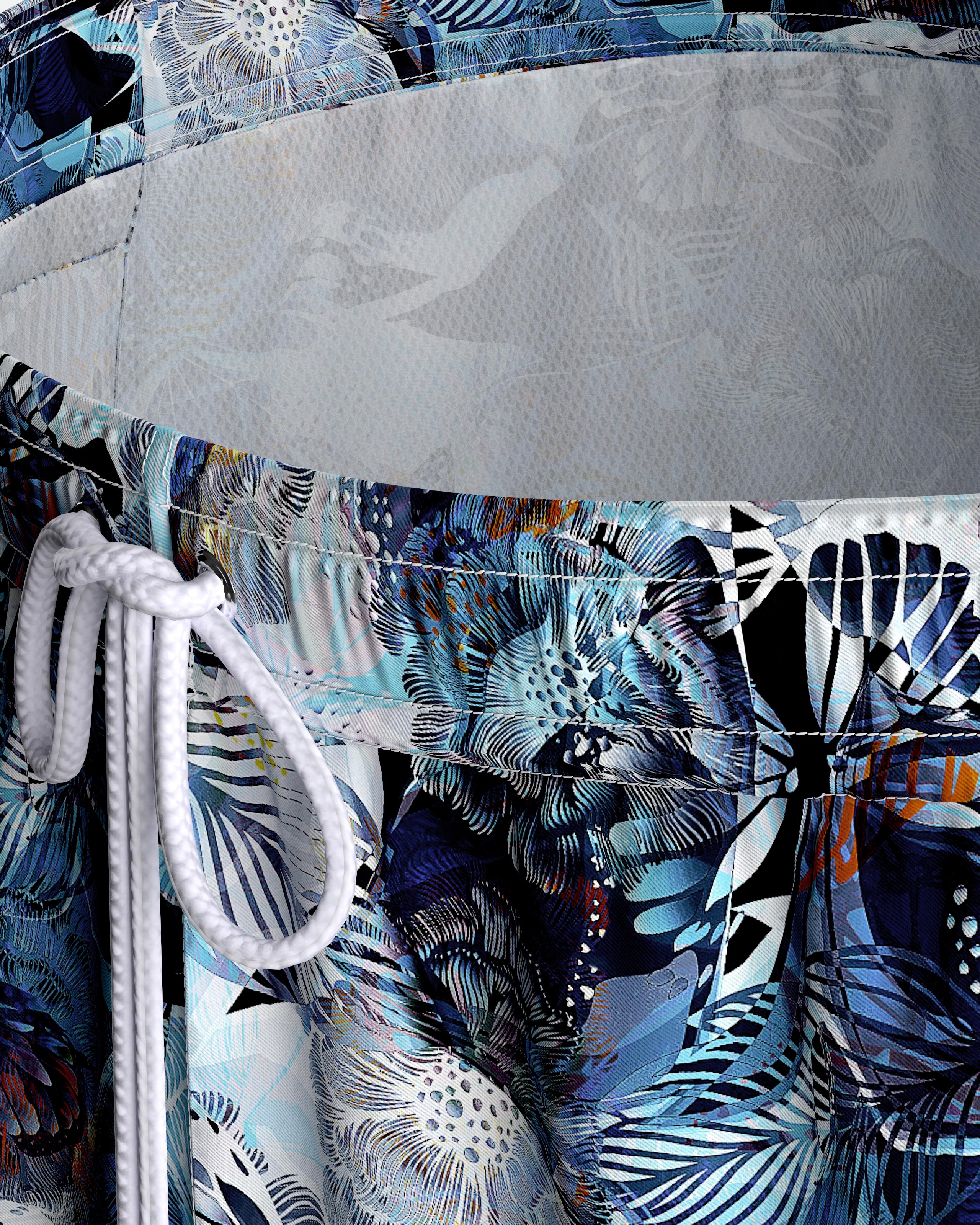 Calções de banho estampado tropical