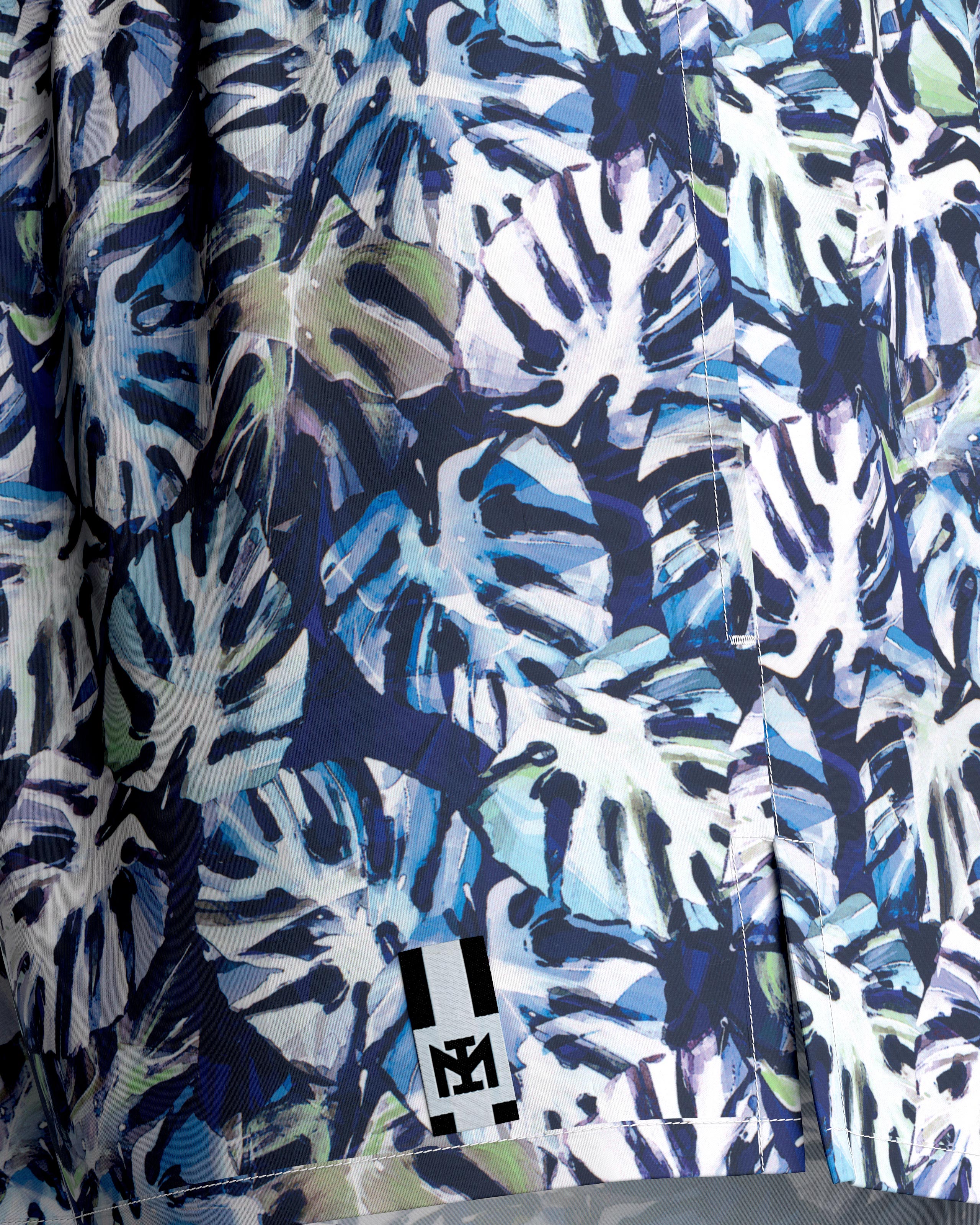 Short de bain imprimé à palmiers