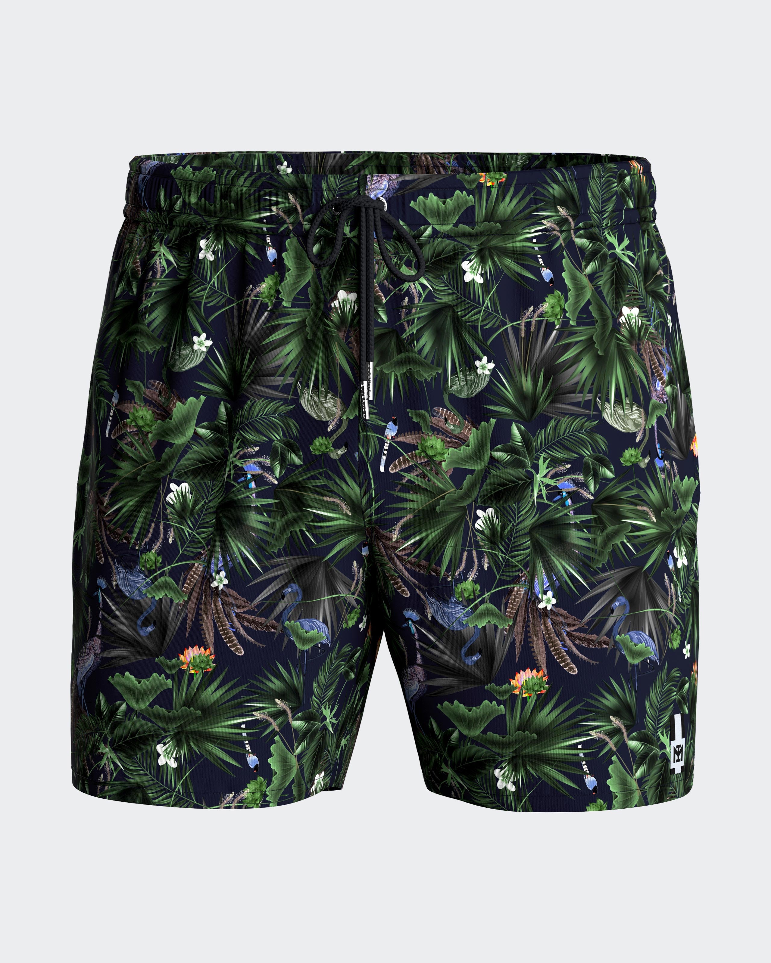Short de bain imprimé tropical