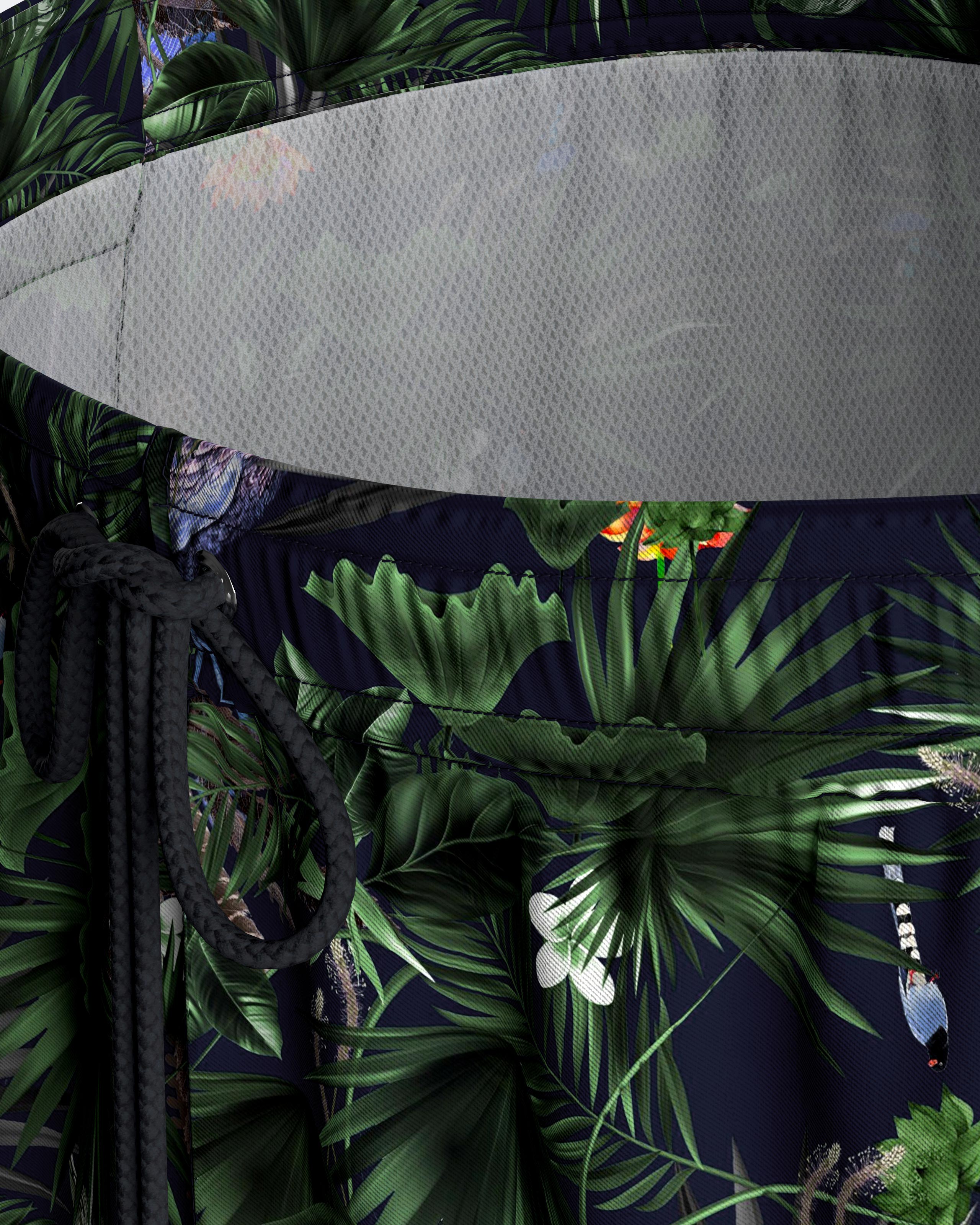 Short de bain imprimé tropical