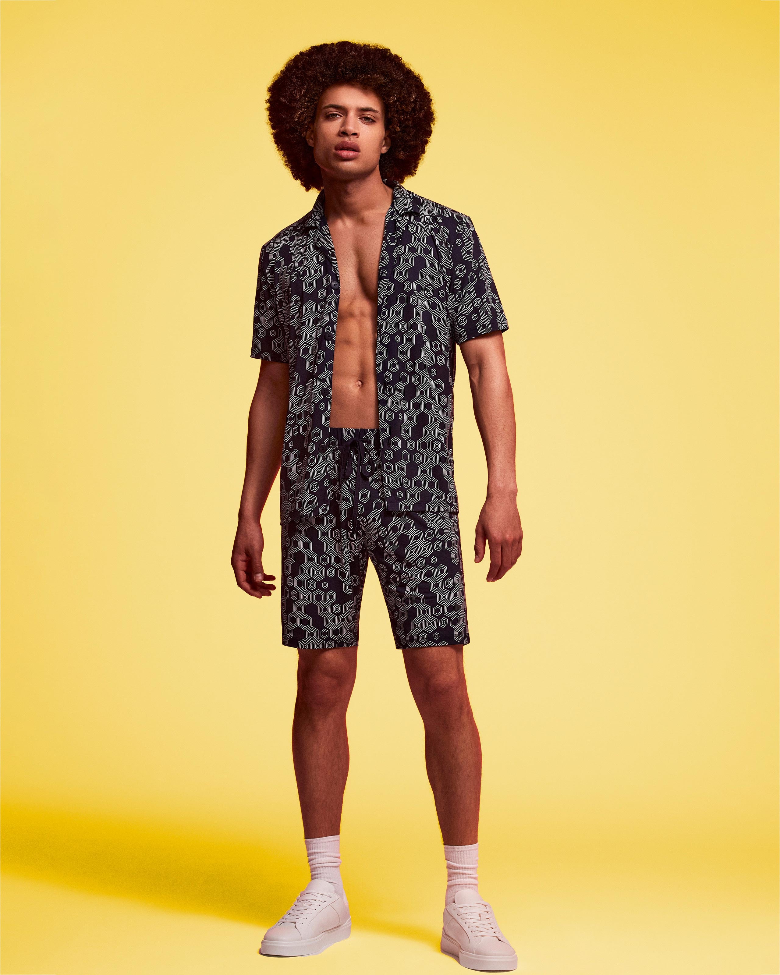 Short buttoned pyjama in Lyocell