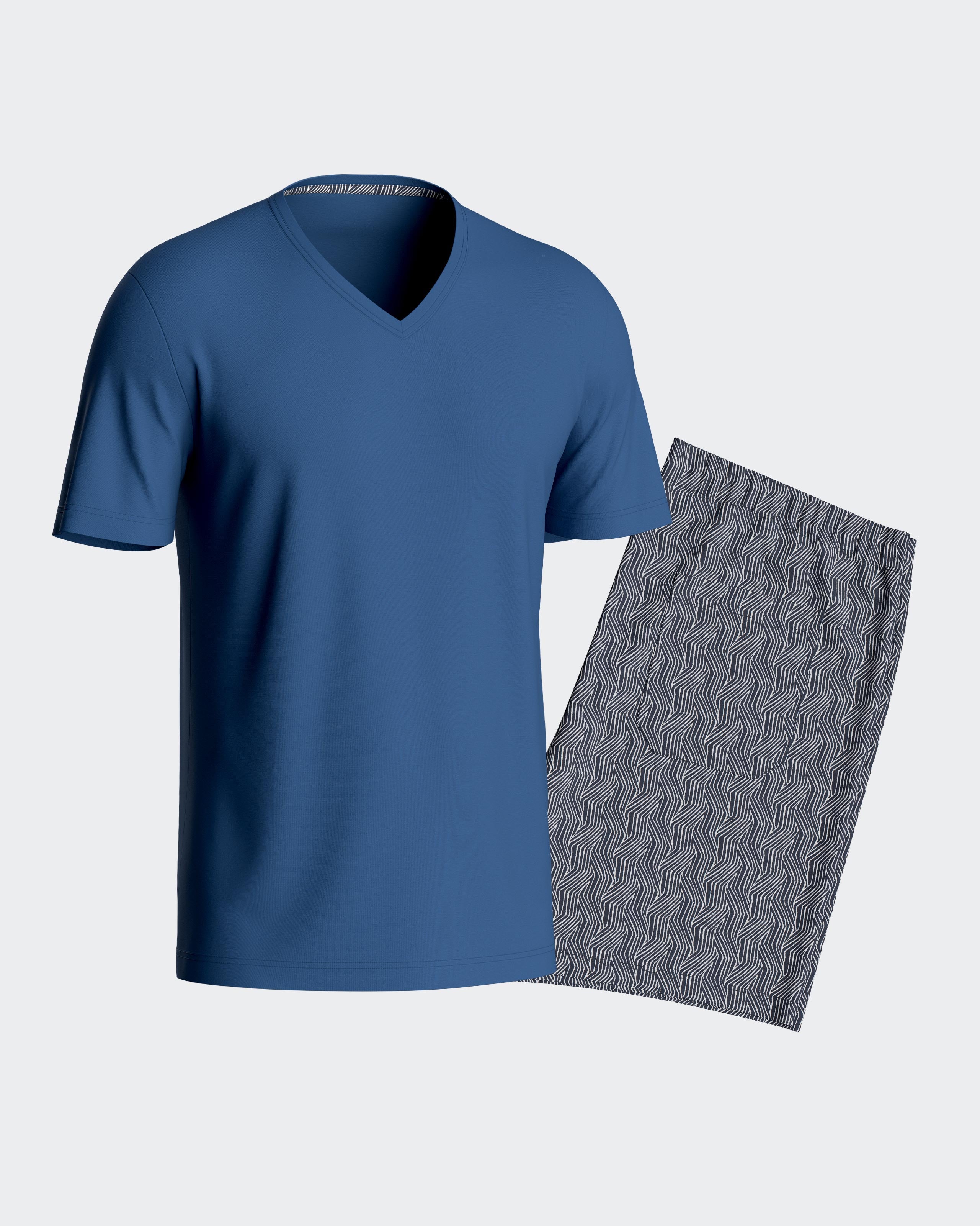 Pijama curto de homem em algodão