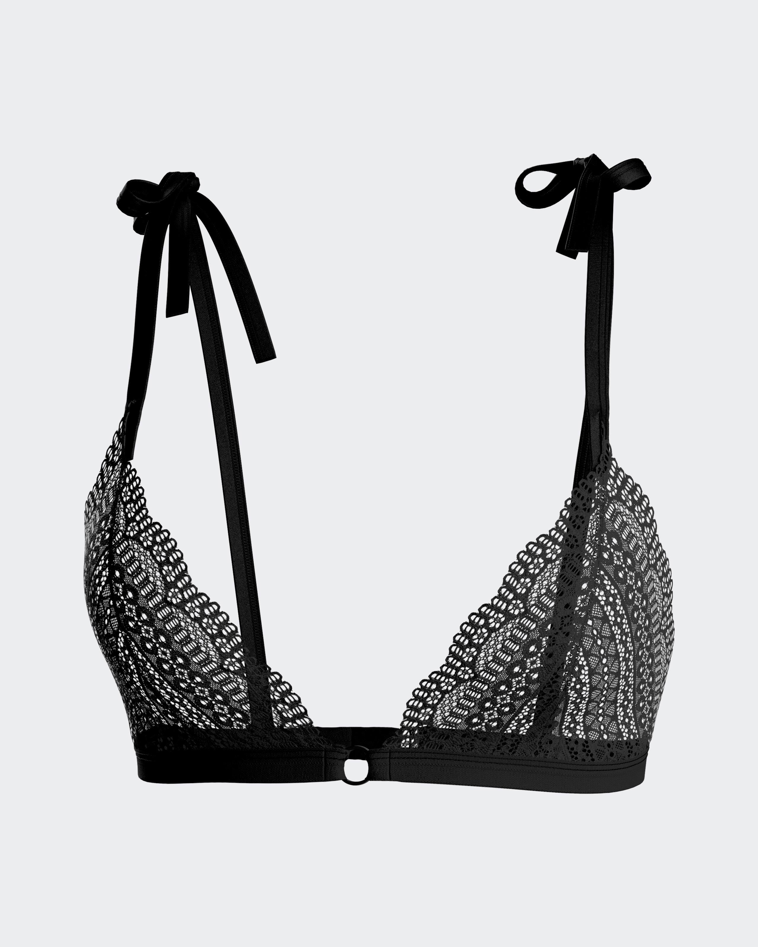 Triangular lace bra in Lyocell
