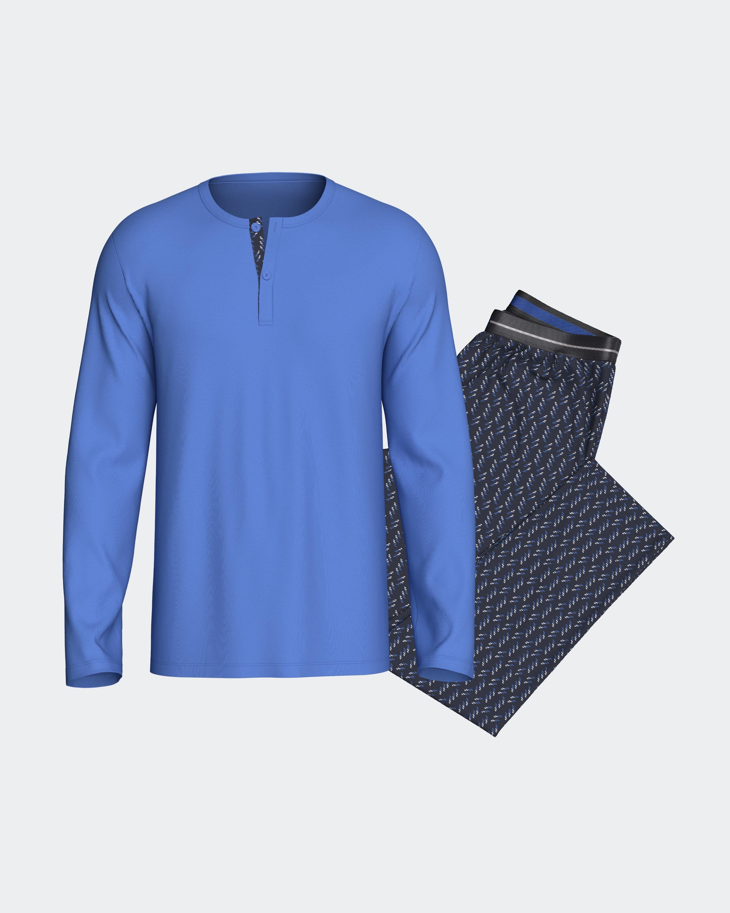 Langer Pyjama für Herren aus Modal-Baumwolle