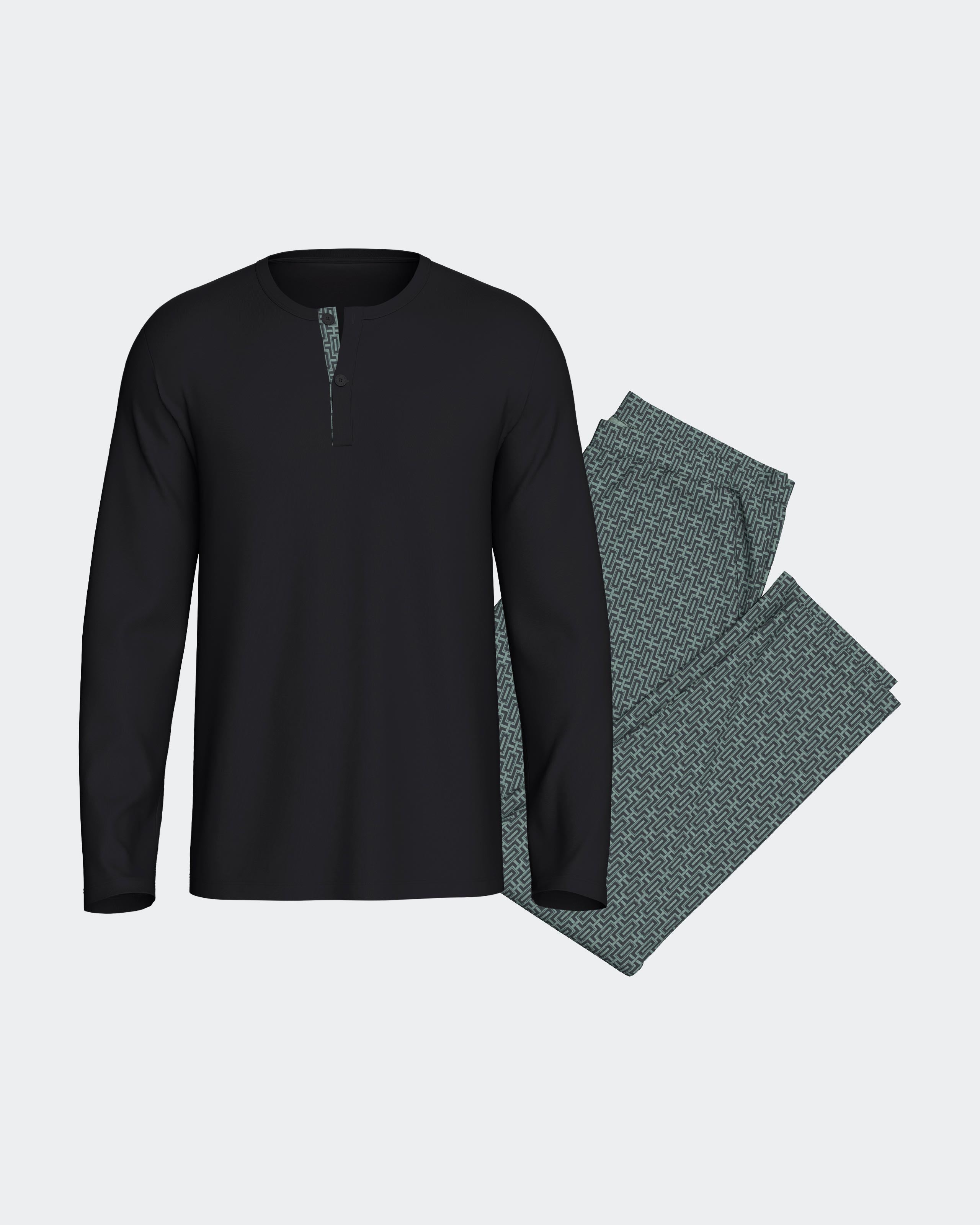 Langer Pyjama für Herren aus Modal-Baumwolle