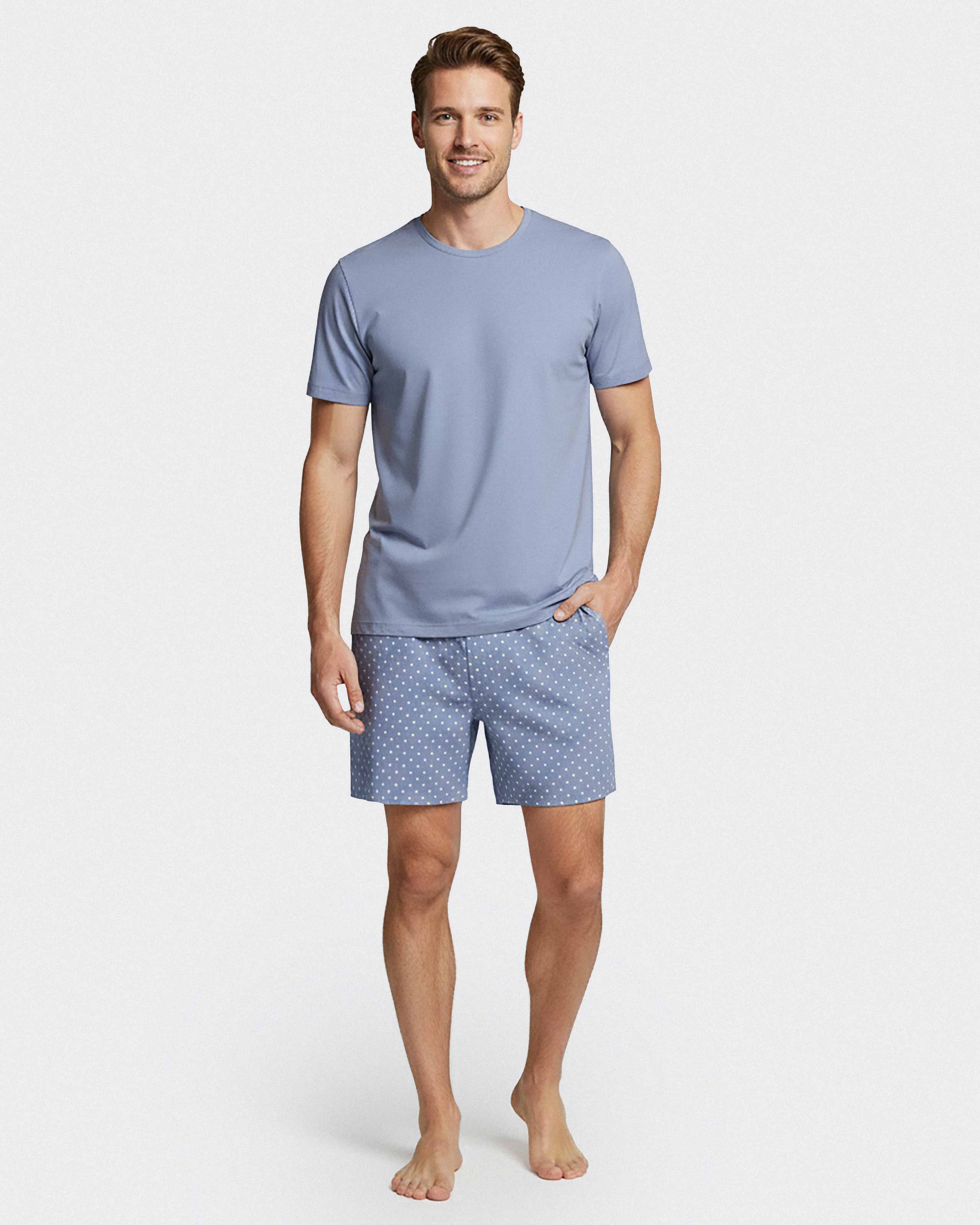 Pijama curto de homem em Algodão