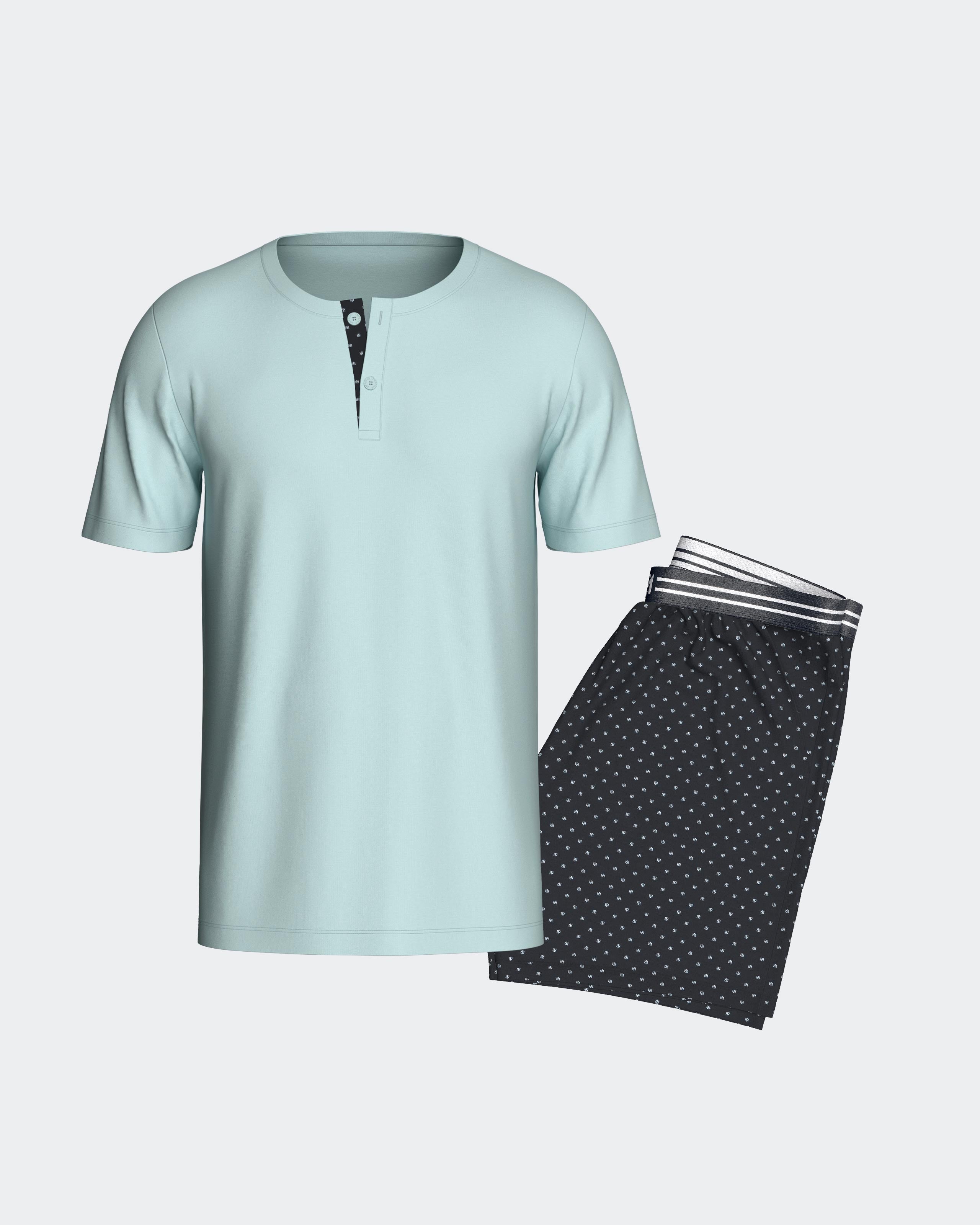 Pijama curto de homem em Algodão