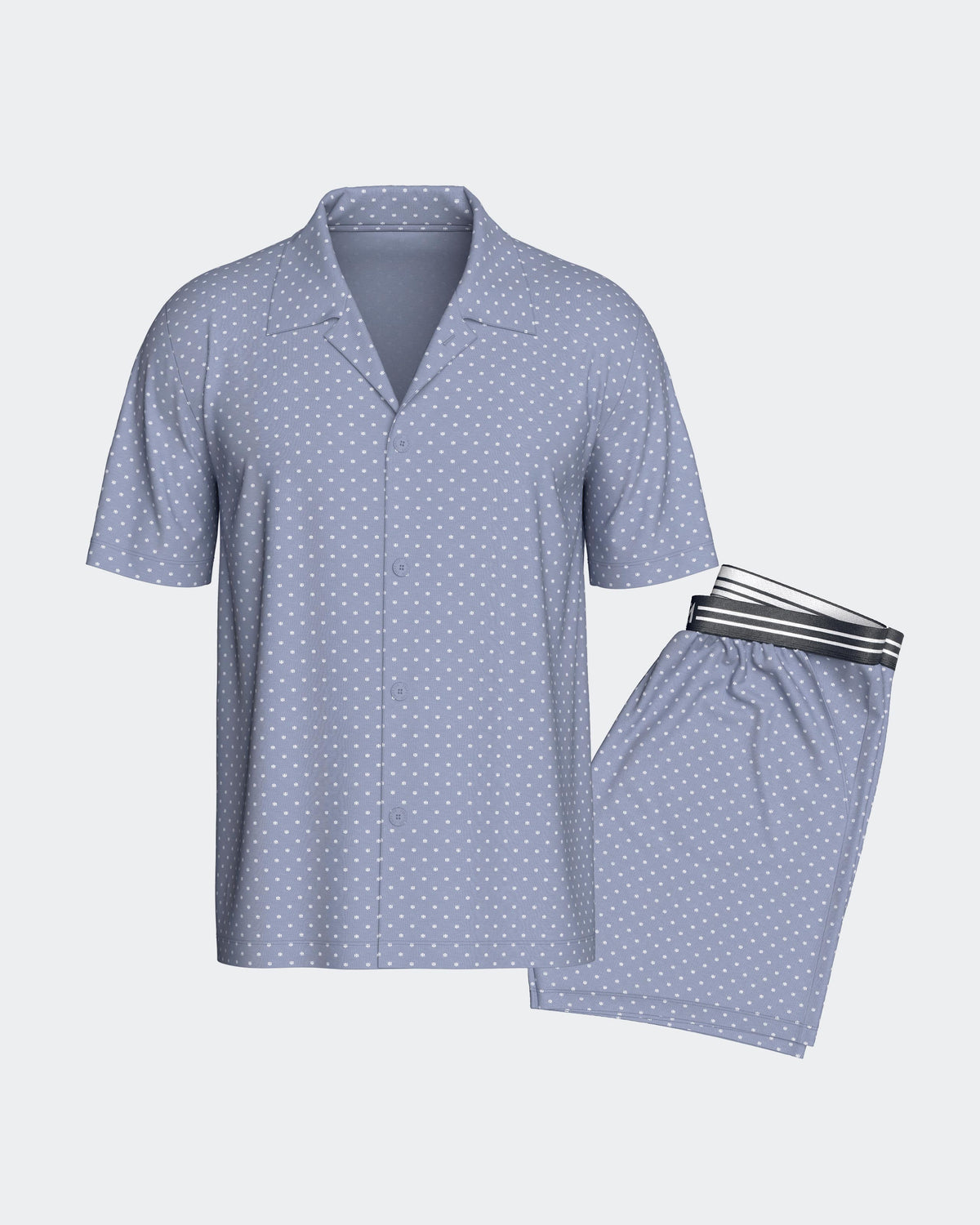 Pijama corto de hombre con botones en Algodón