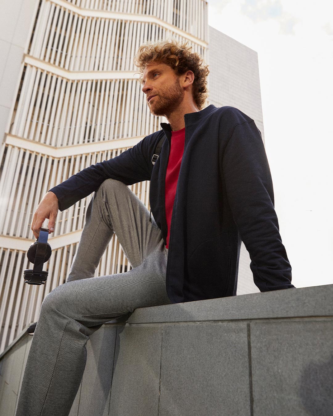 Calças de homem com motivo jacquard em Algodão