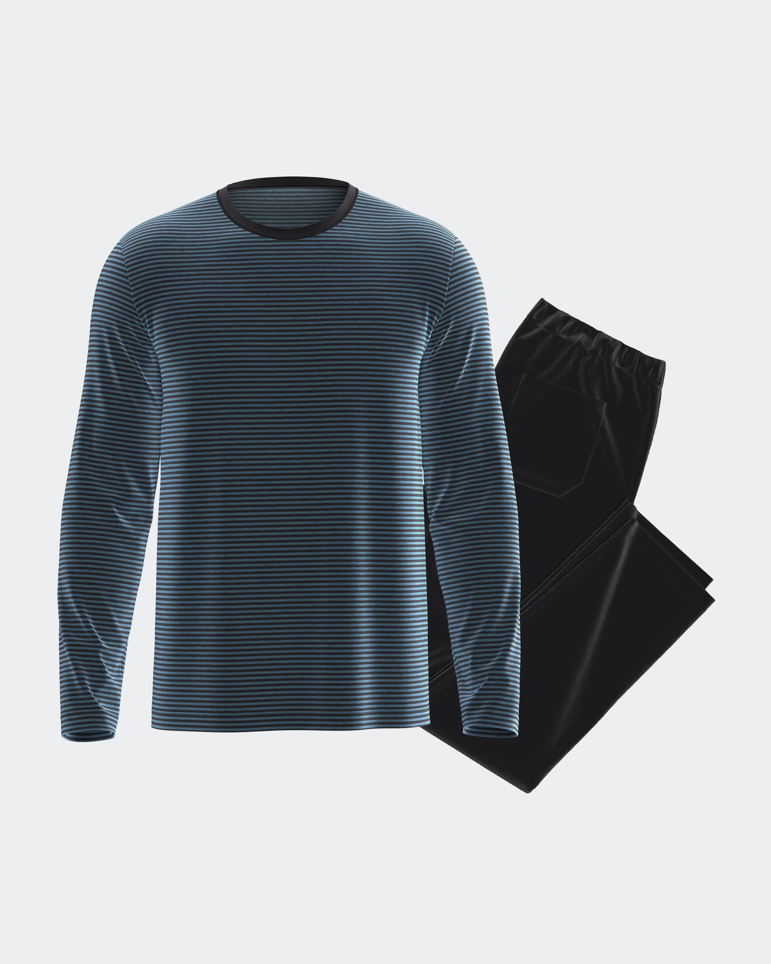 Striped men's thermal velvet pyjama