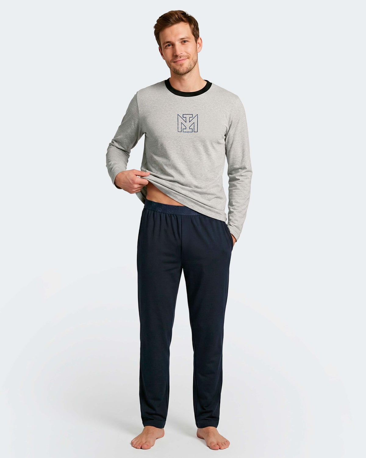 Men's carded pyjama in Cotton