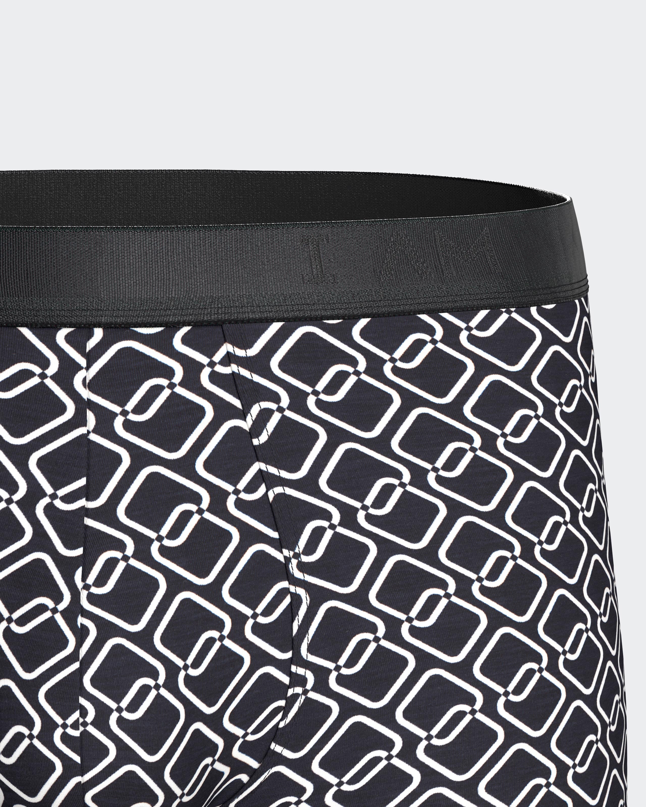 Boxer de homem estampado geométrico em Lyocell