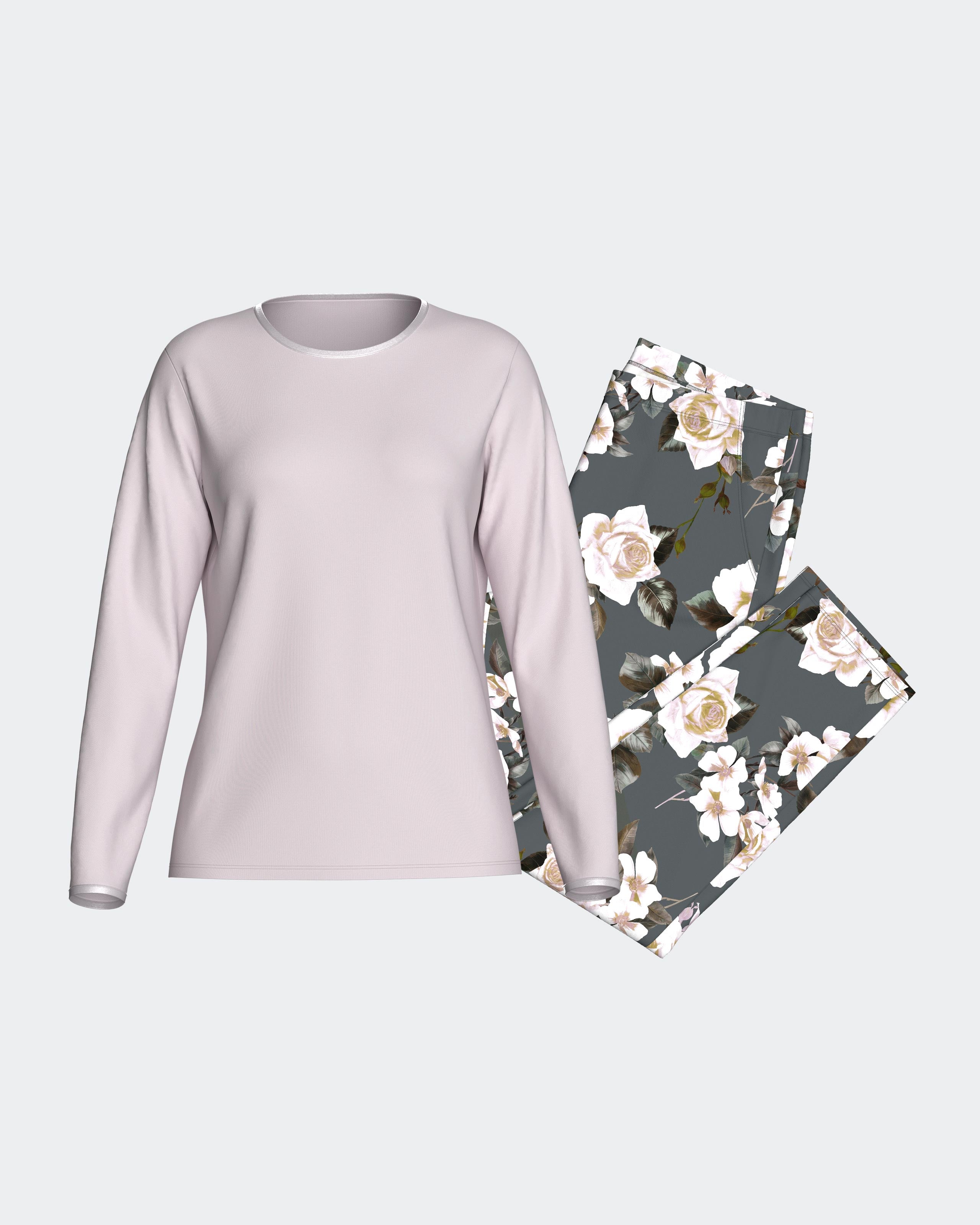 Damen-Pyjama mit Blumenprint aus Modal