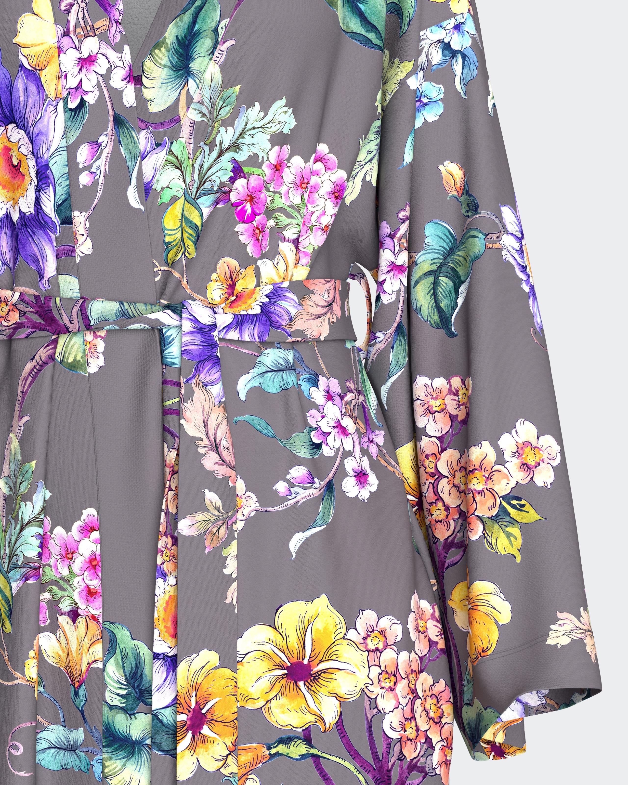 Robe de mulher estampado floral em Algodão Modal