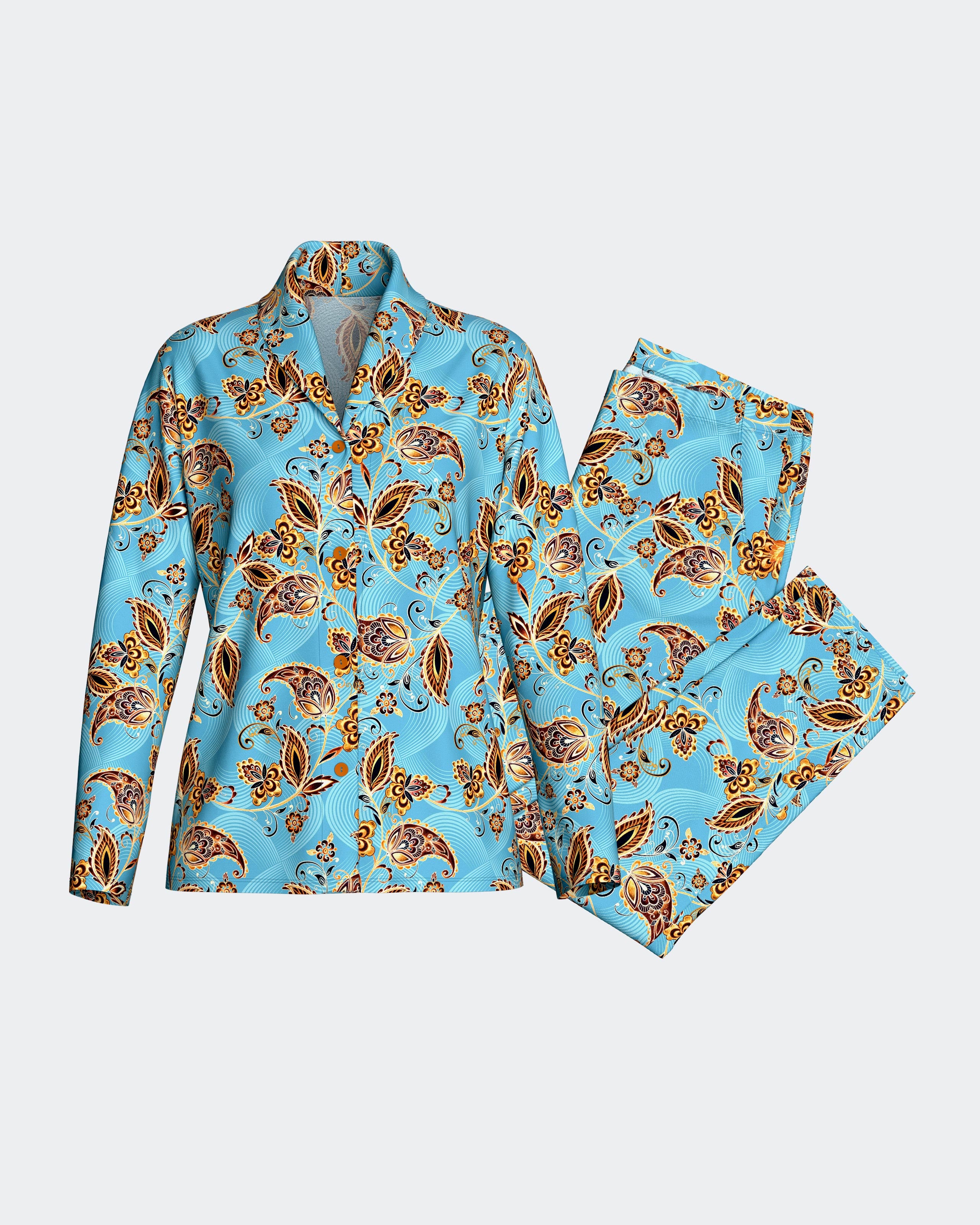 Pijama de mulher com botões em Algodão Modal