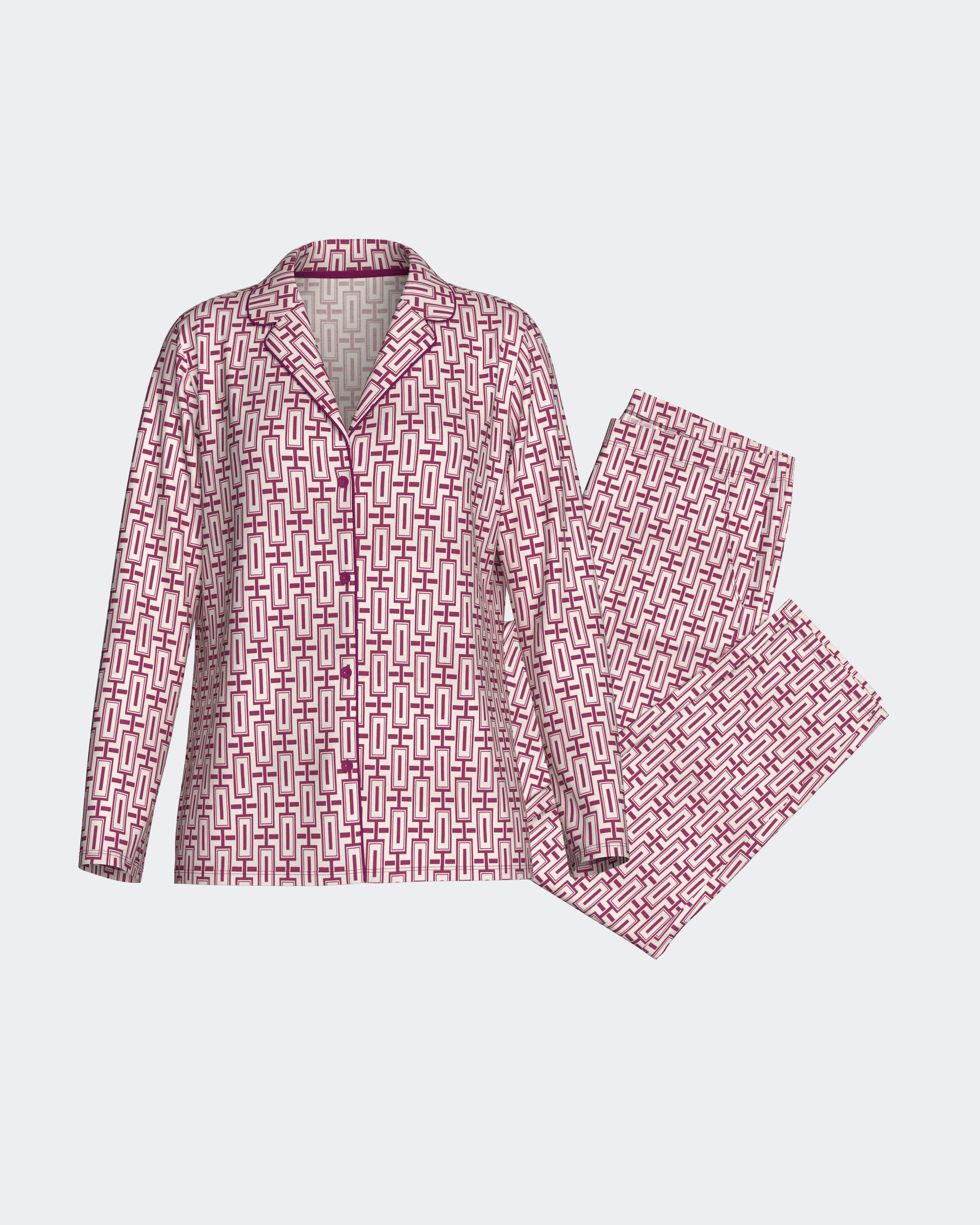 Damenpyjama mit Knöpfen aus Modal-Baumwolle