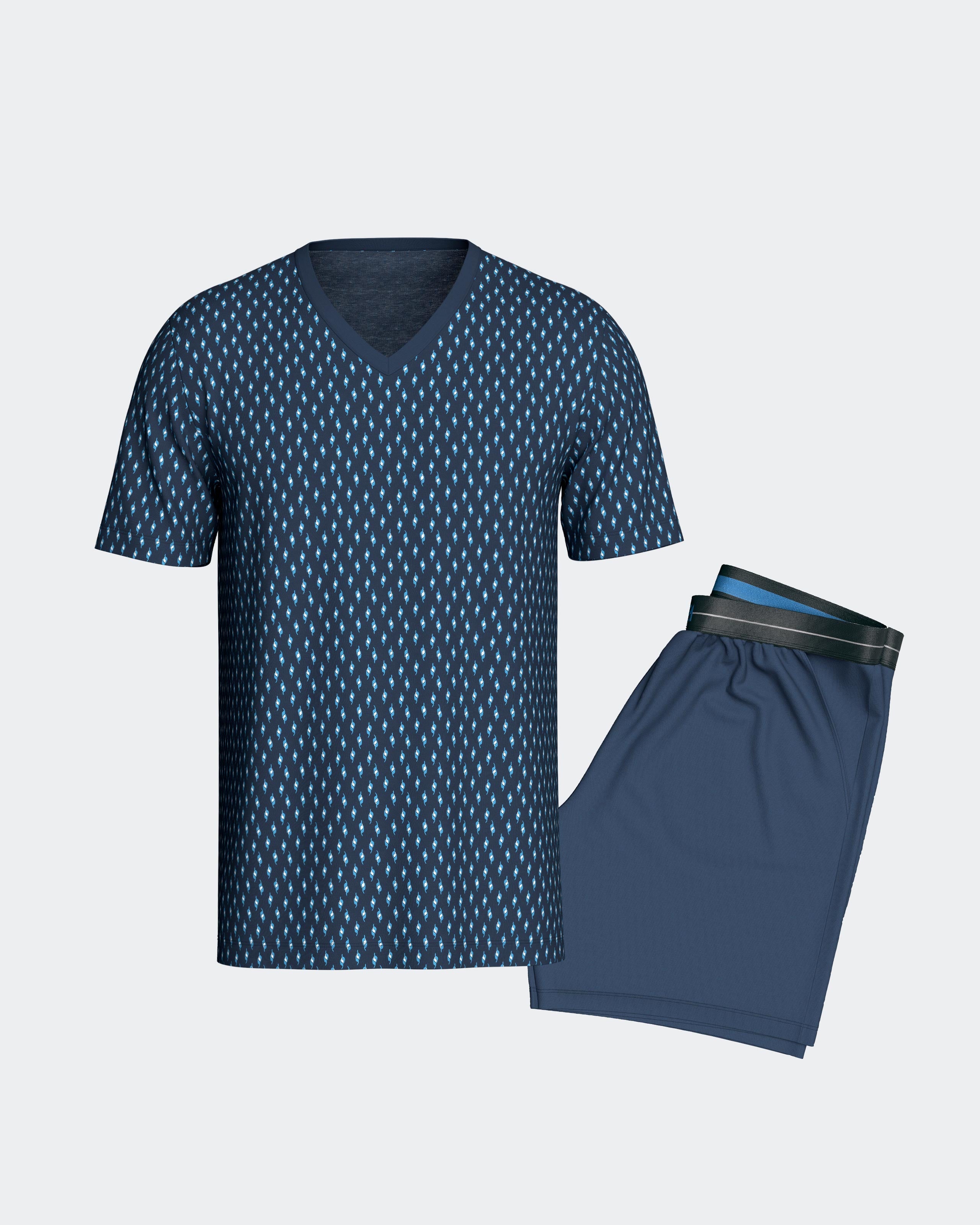 Kurzer Herren-Pyjama aus Baumwolle
