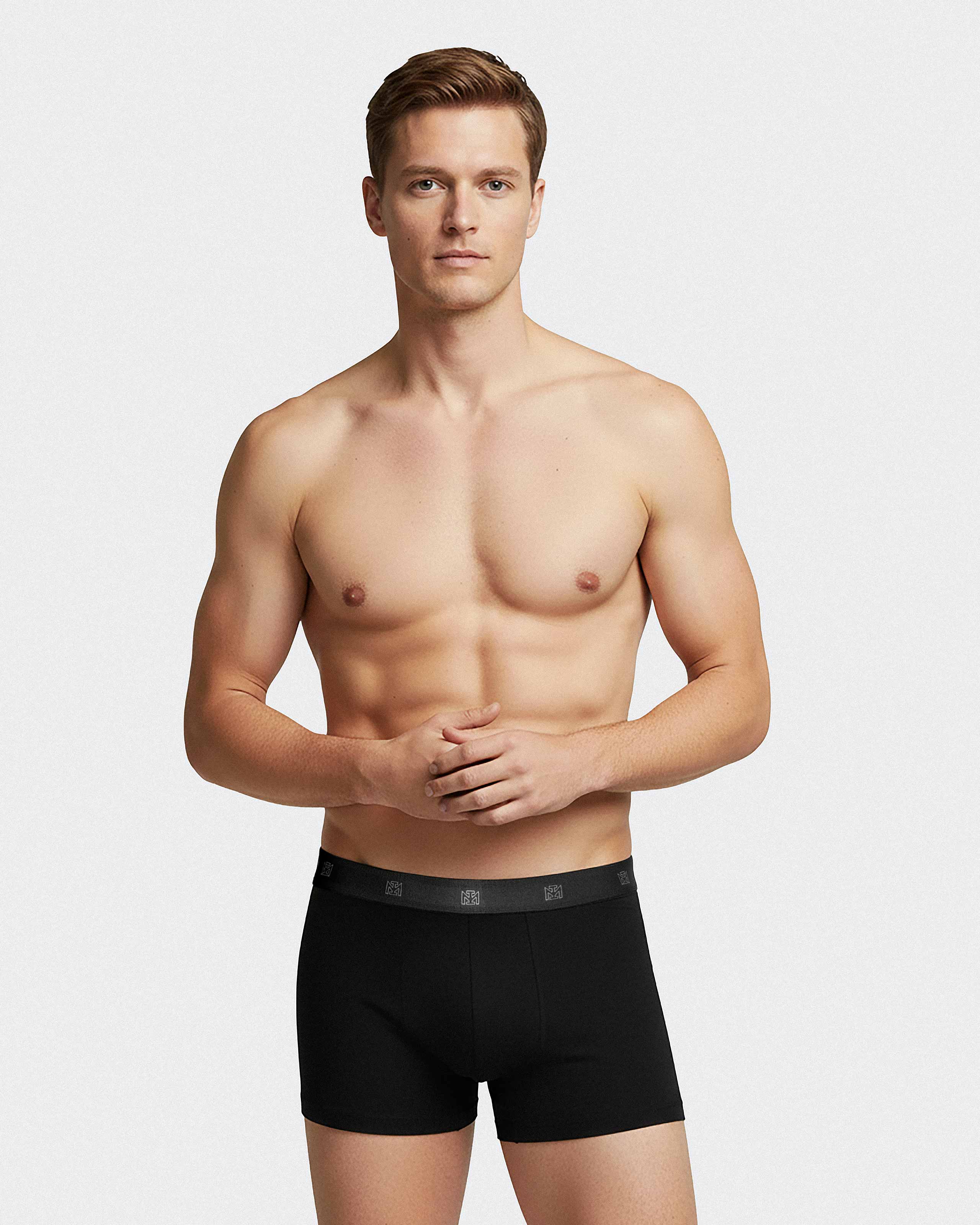 5er-Pack einfarbige Boxershorts aus Baumwolle