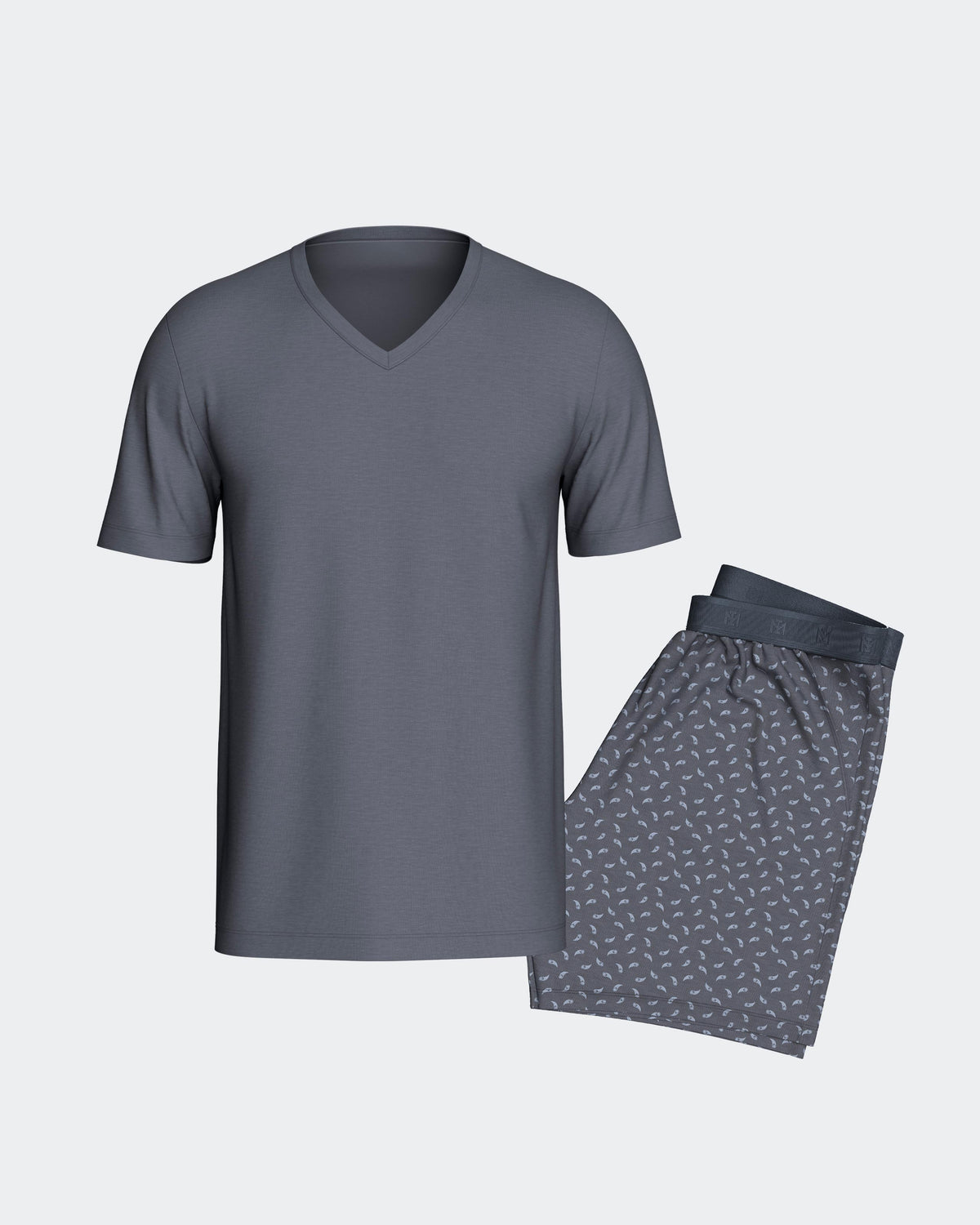 Pijama curto de homem em Lyocell