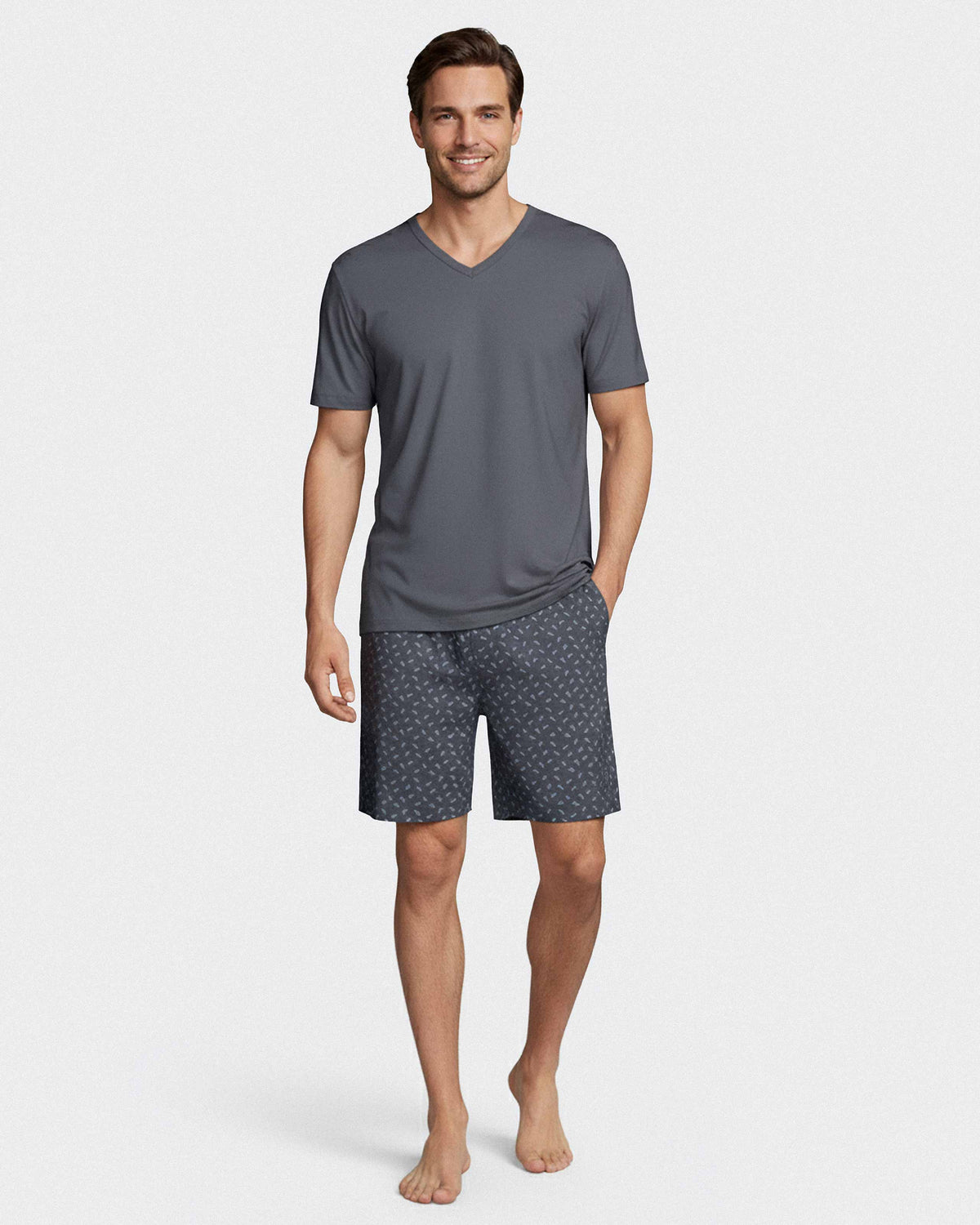 Pijama curto de homem em Lyocell
