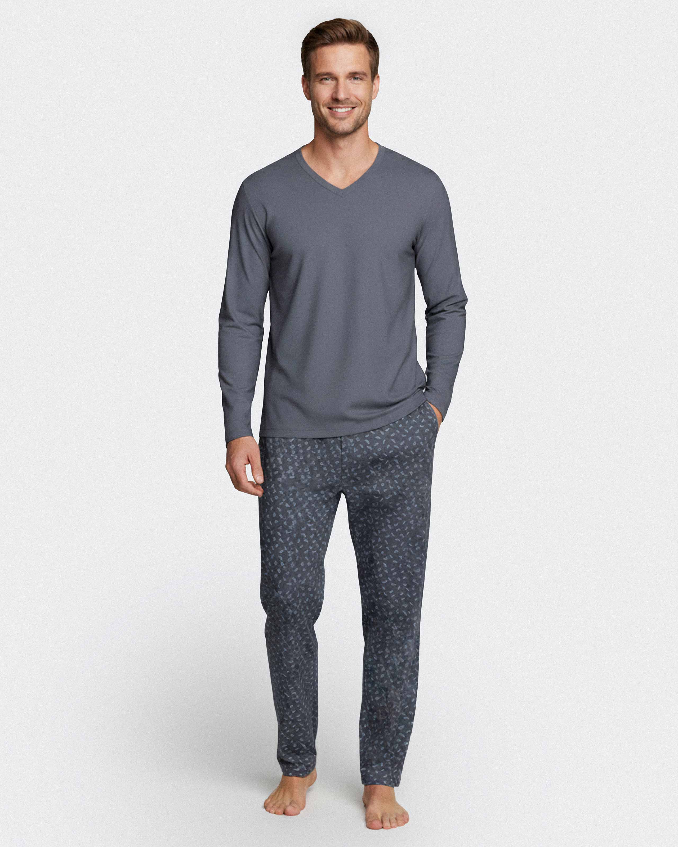 Pijama largo de hombre en Lyocell
