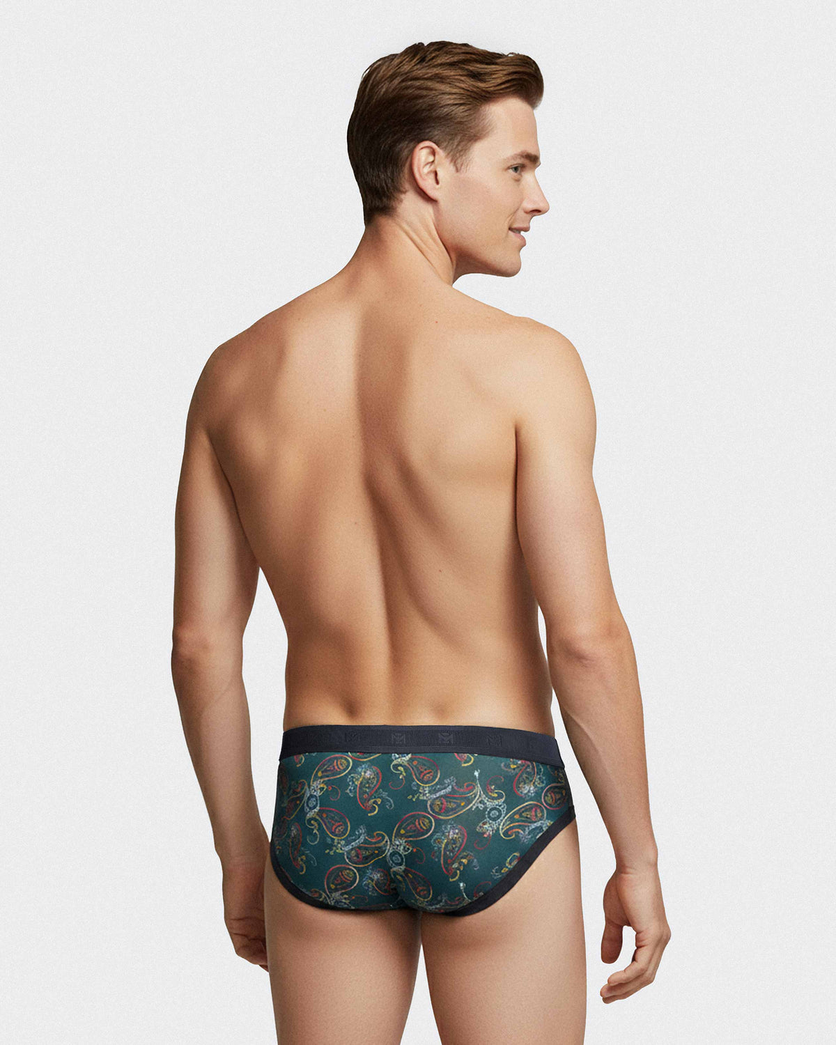 Men's cornucopia print briefs in Lyocell